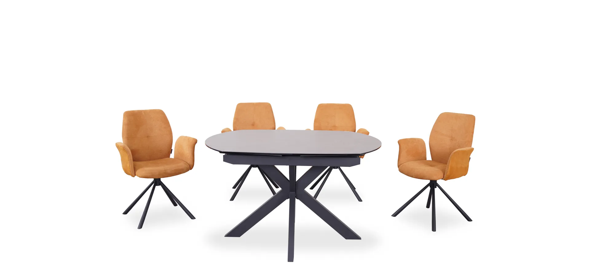 Esstisch, ausziehbar, Glaskeramik grau - Meggie