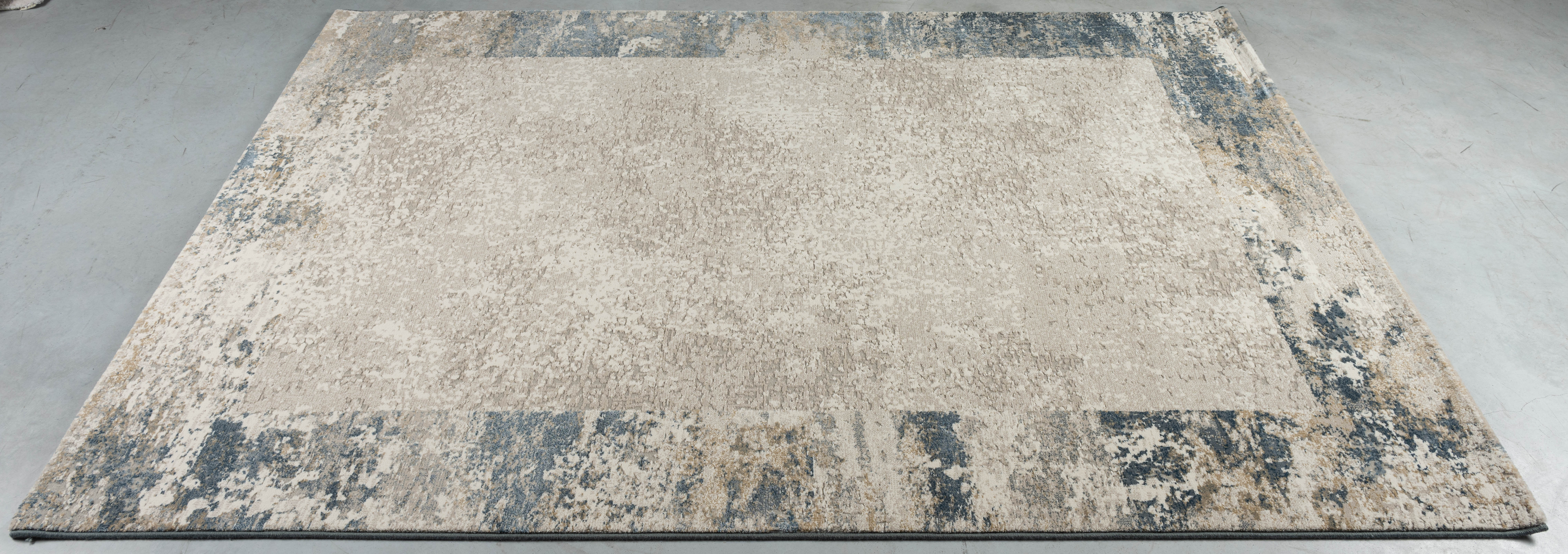 Webteppich, weiß-blau-braun, 160x230 cm - Ranyon