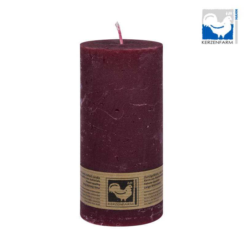 Stumpenkerze Country, dunkelrot, Paraffin - 65 x 135 mm