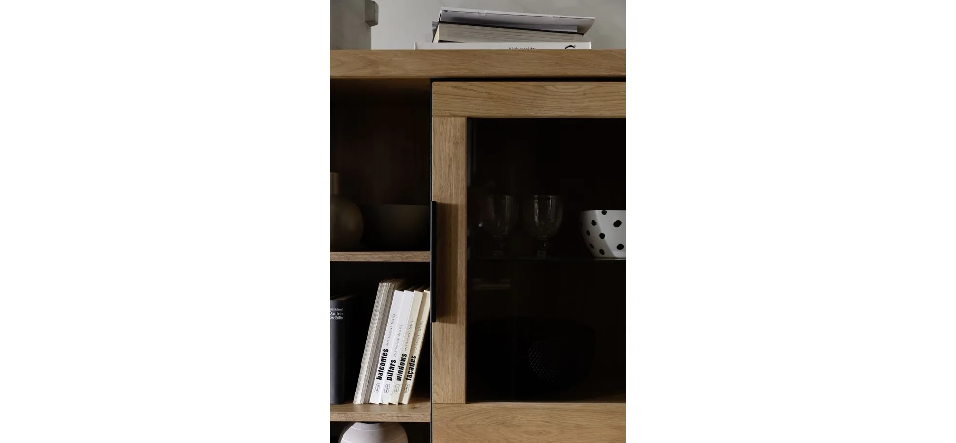 Highboard - B ca. 98 cm, Wildeiche massiv geölt