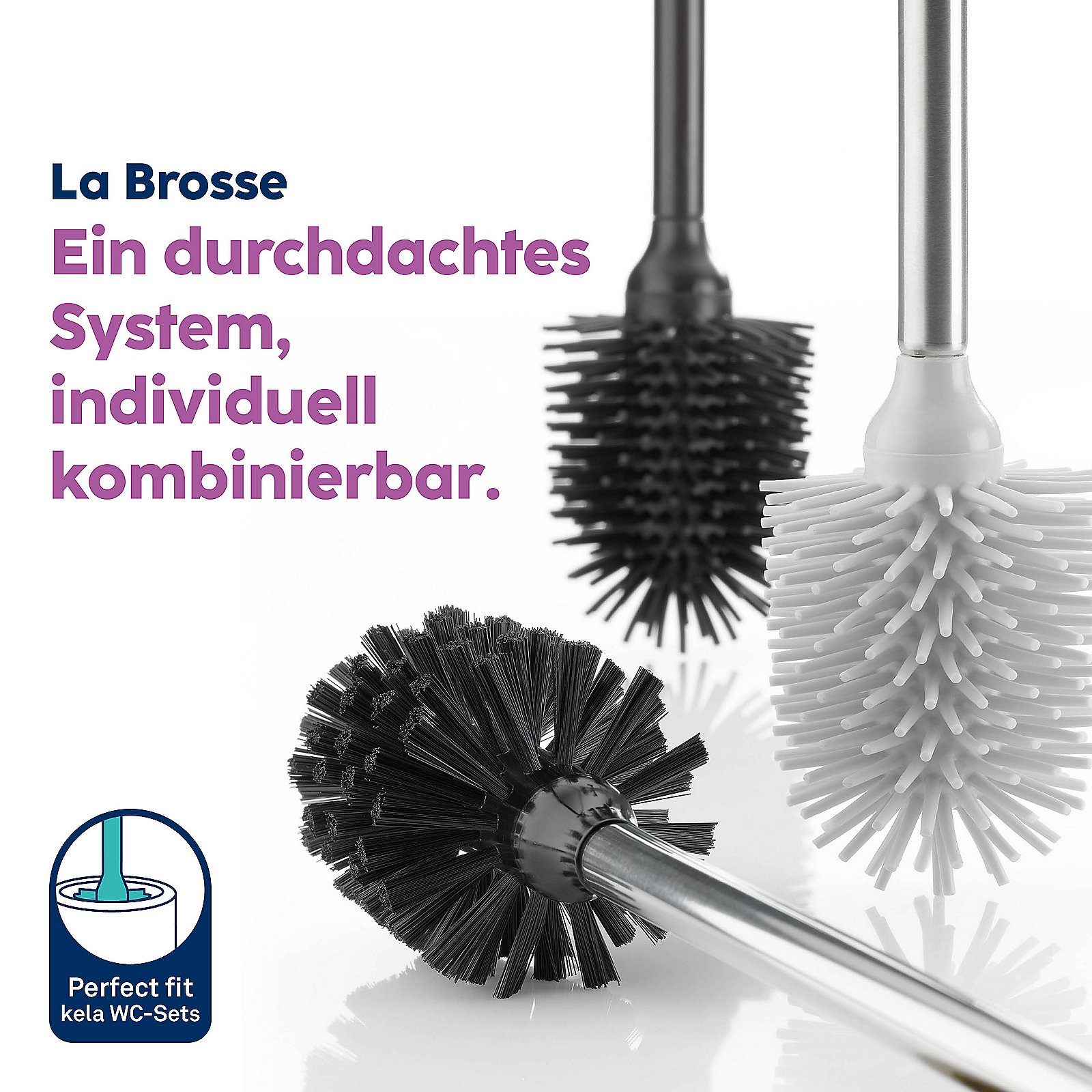 WC-Ersatzbürstenkopf La Brosse 12,5 cm - TPR schwarz