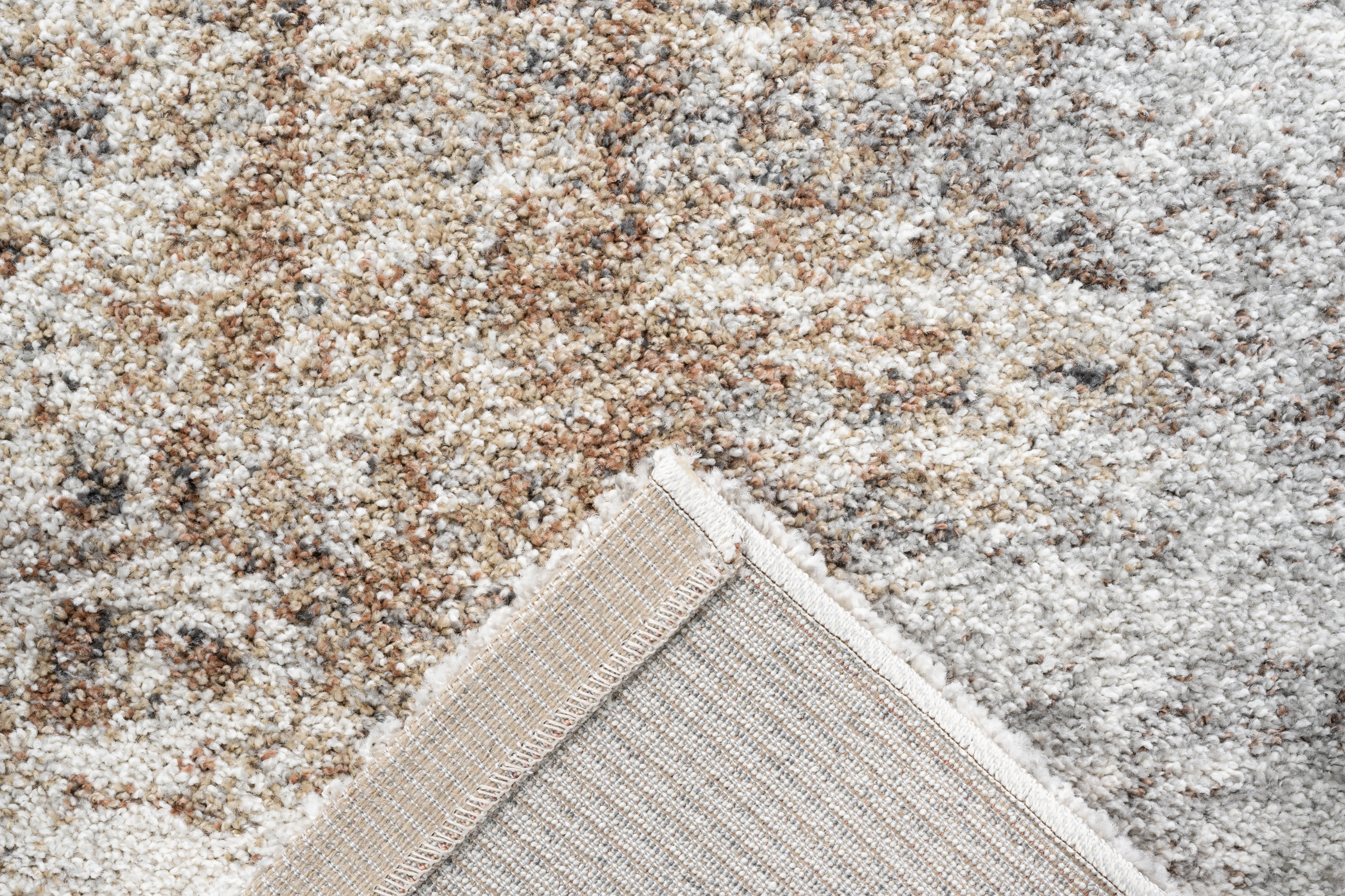 Webteppich, weiß-braun-grau, 200x290 cm - Rehari