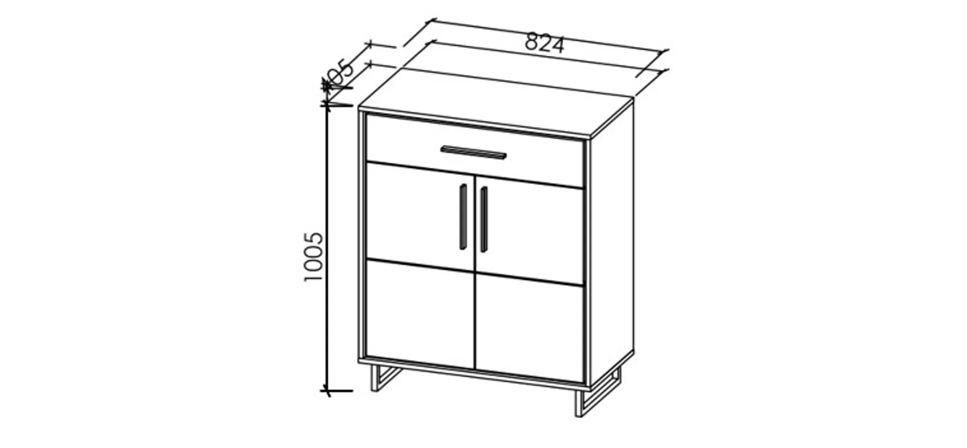Schuhkommode, Eiche bianco  - Elenora