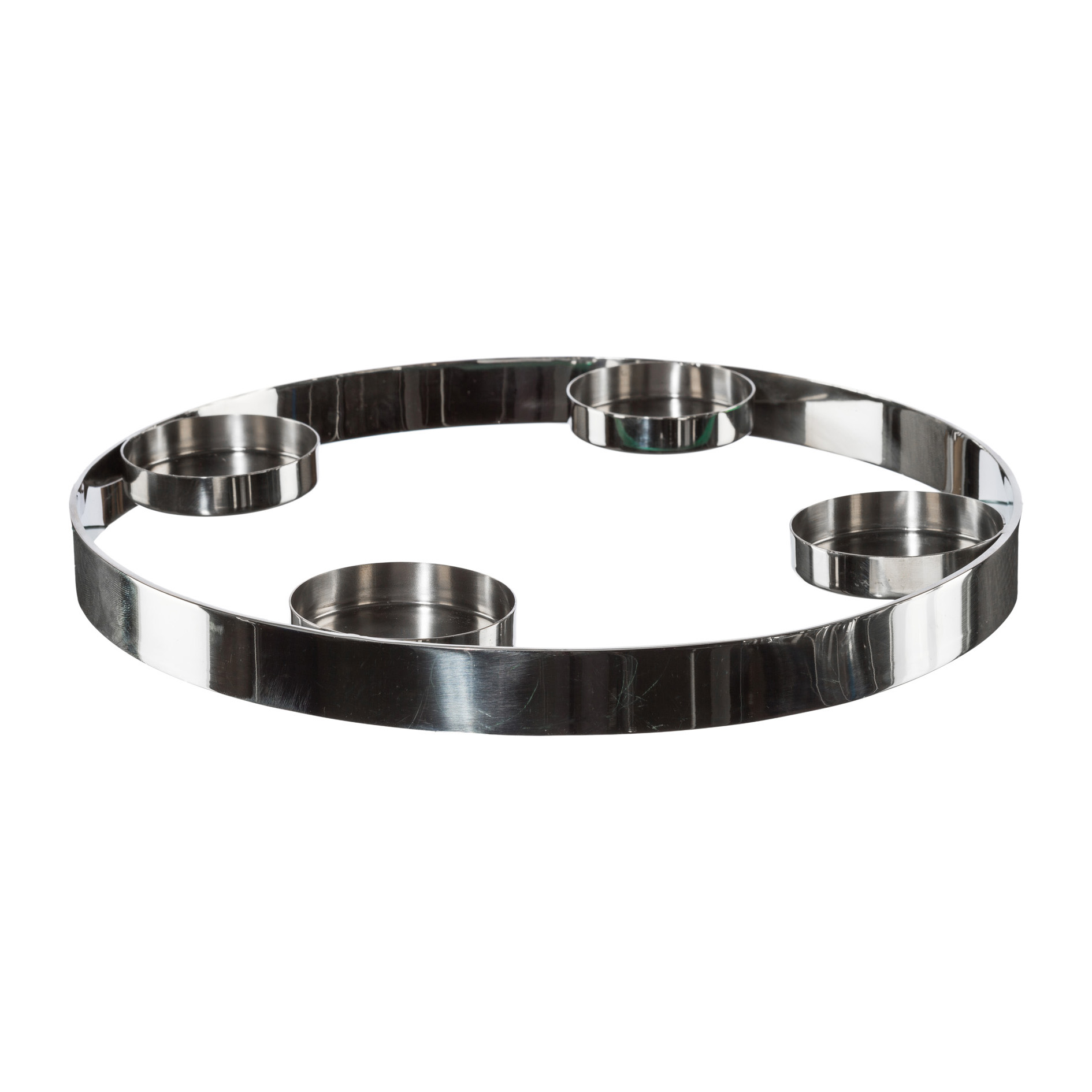 Teelichthalter - Edelstahl Ring 4er für Teelichtglas