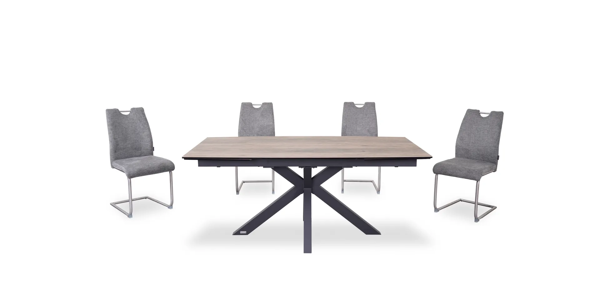 Esstisch, ausziehbar, Glaskeramik hellbraun - Melania