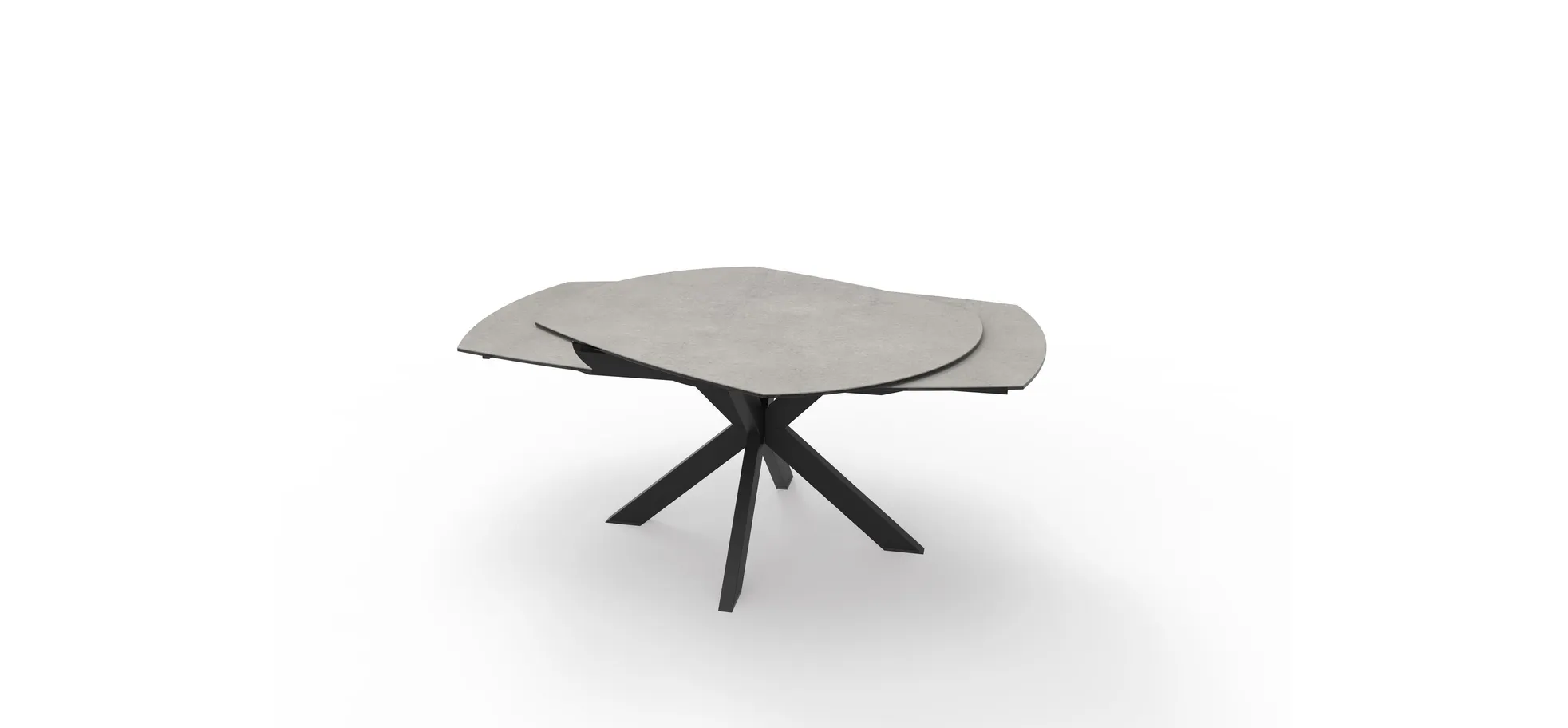 Esstisch, ausziehbar, Glaskeramik grau - Meggie