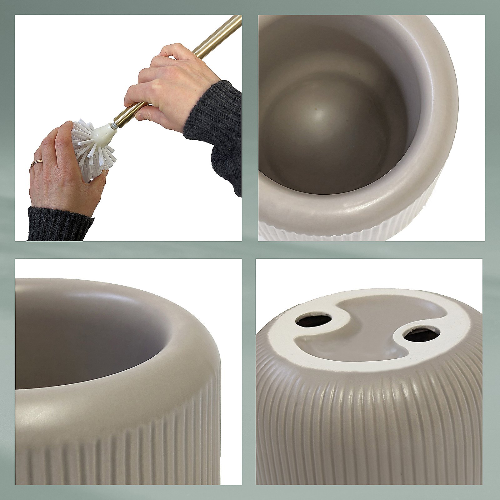 WC-Garnitur Adele 45,5 cm - Keramik silbergrau