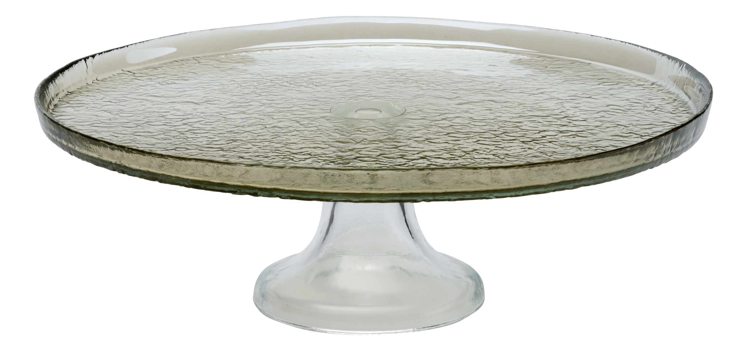 Platte Luzia, auf Fuß - glas, braun, 28cm