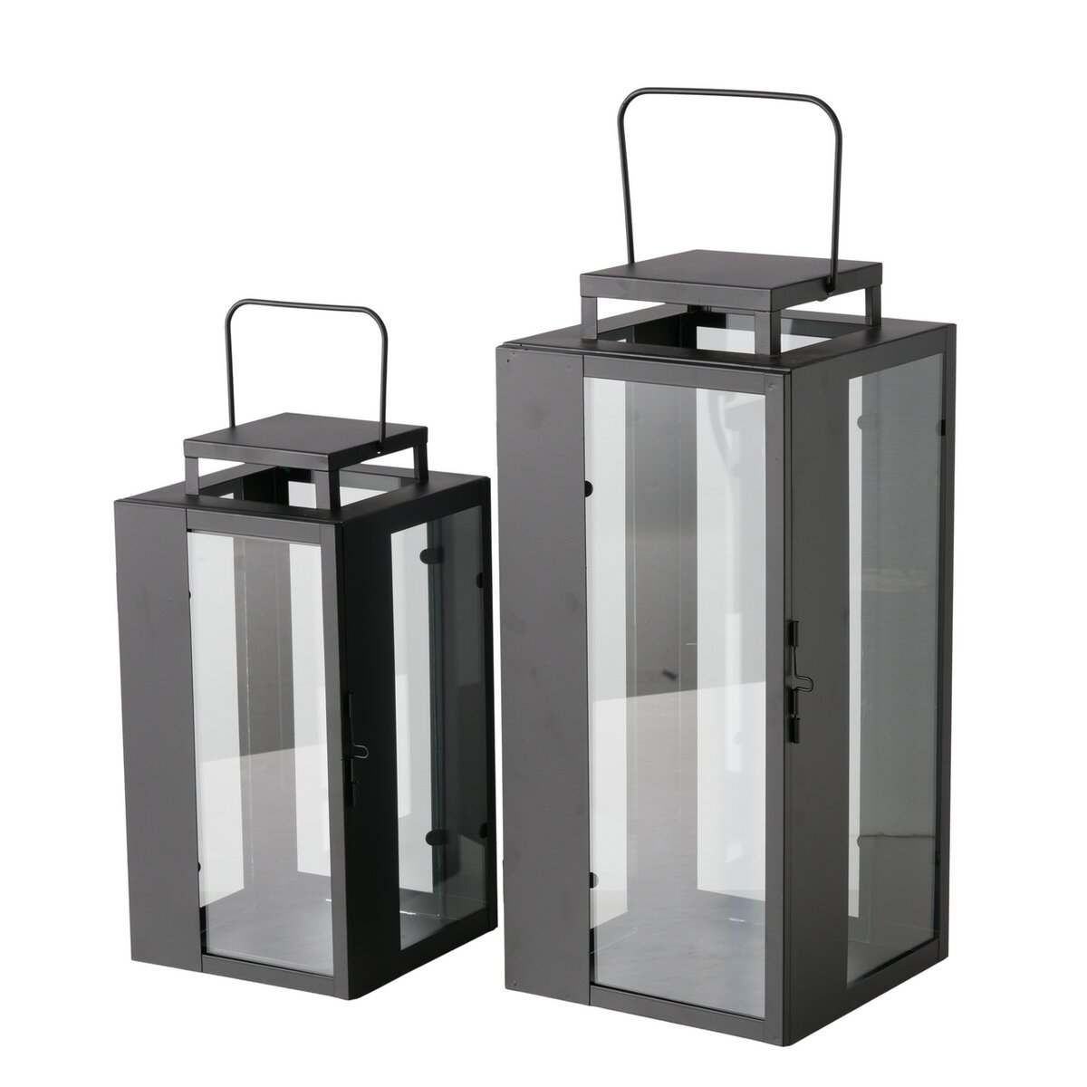 Laterne Ironedge, Quadrat, klein - H 30,30 cm, B 16,00 cm, Eisen pulverbesch. schwarz