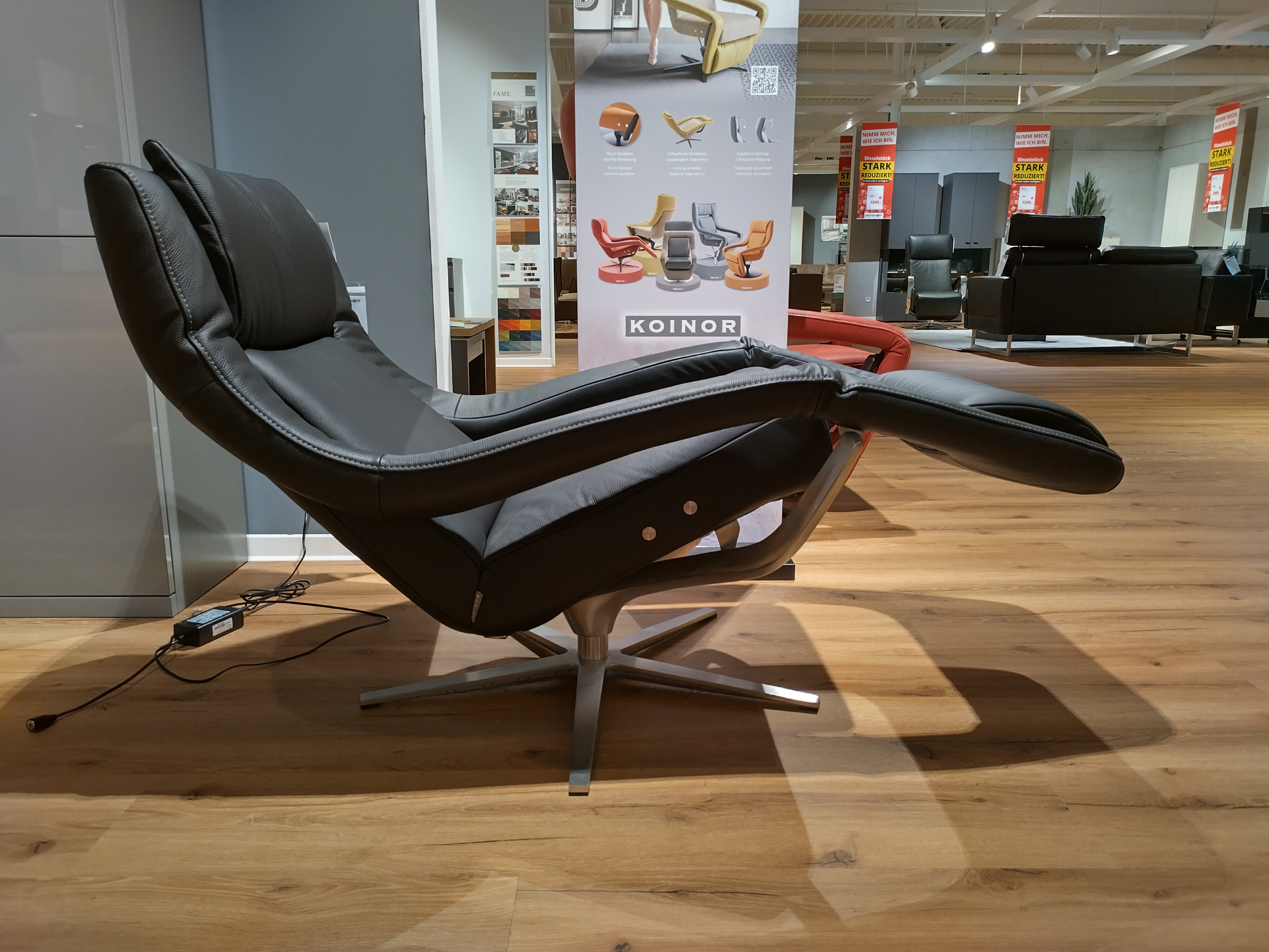 Funktionssessel NO.2, Leder Nero - LS 957122