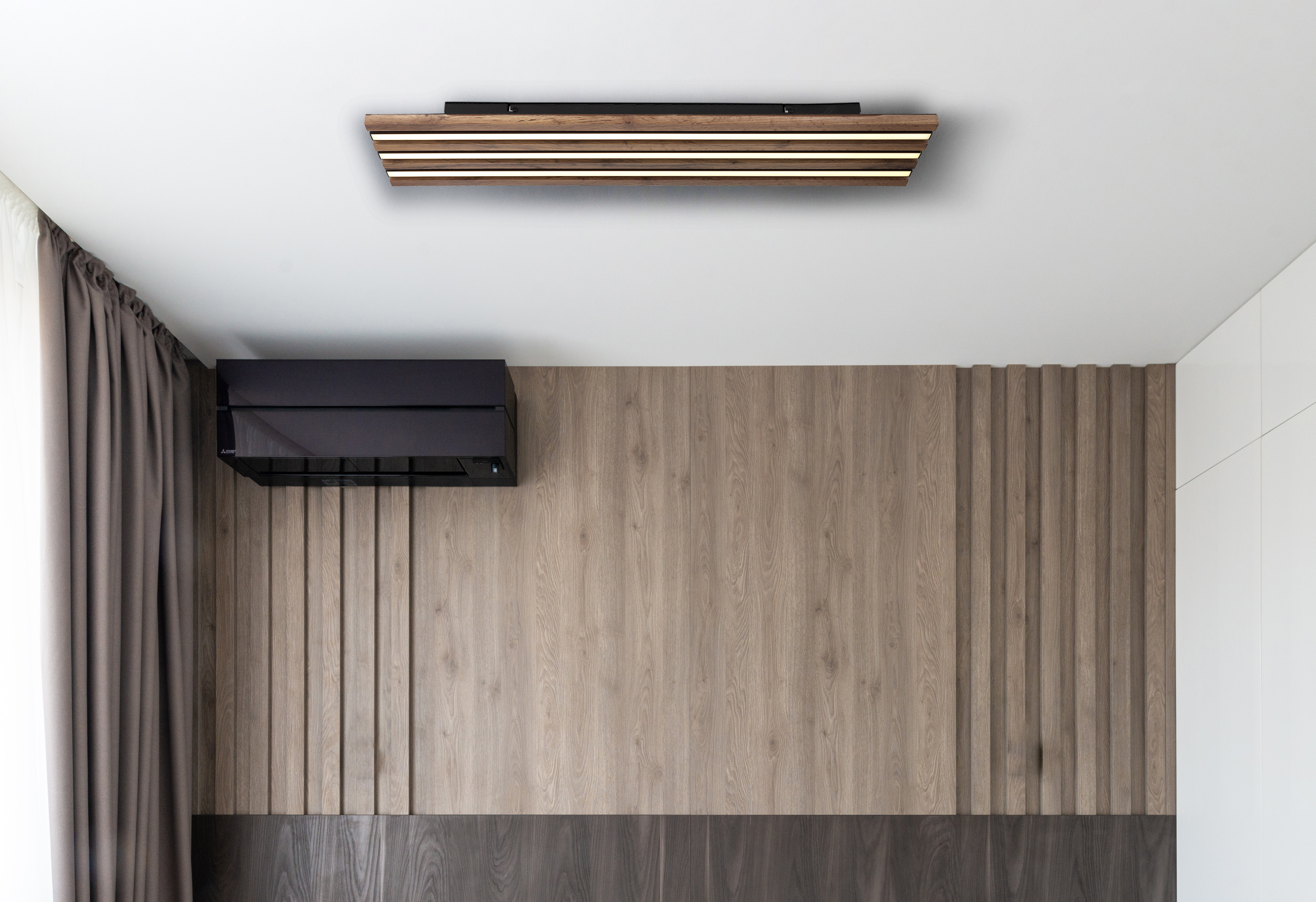 Deckenleuchte HAYDEN 80x20x5cm - Metall schwarz matt, LED