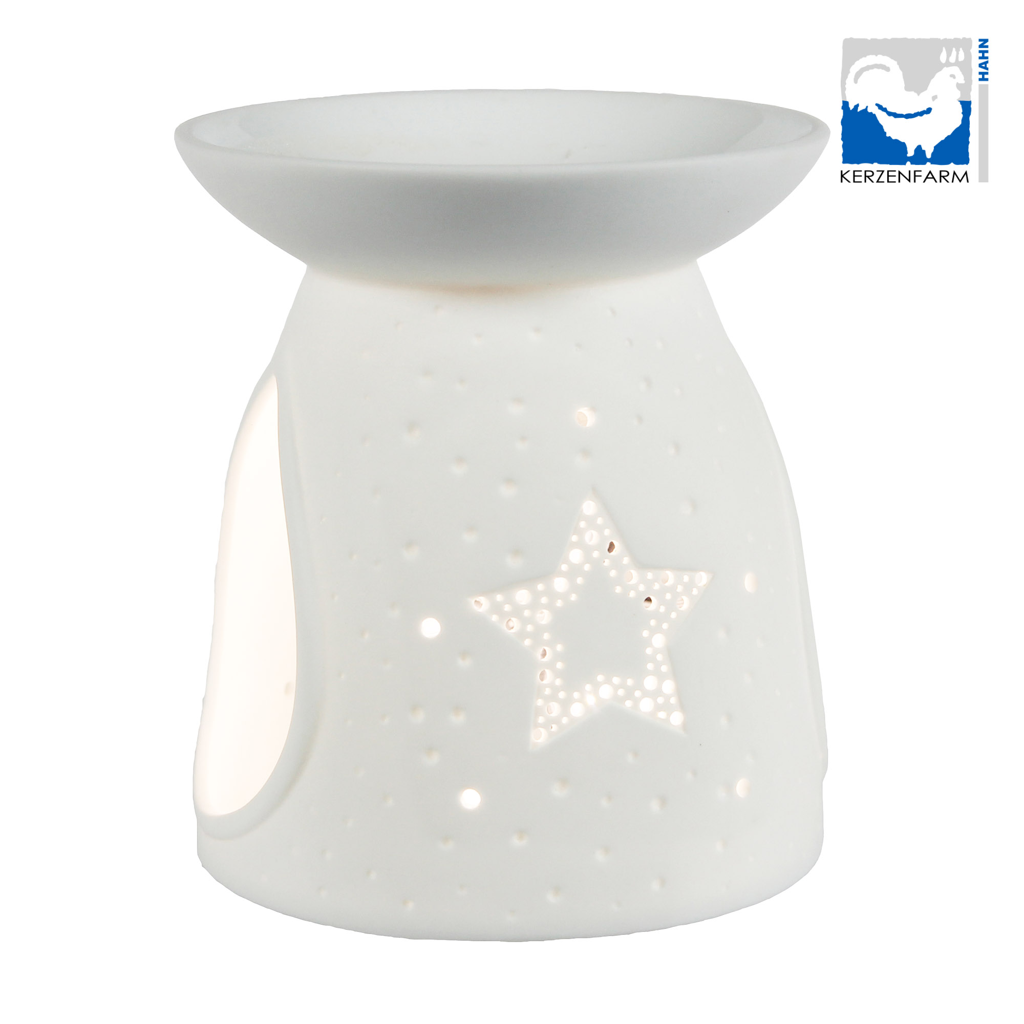 Porzellan-Oilburner,Stern - 105x90mm