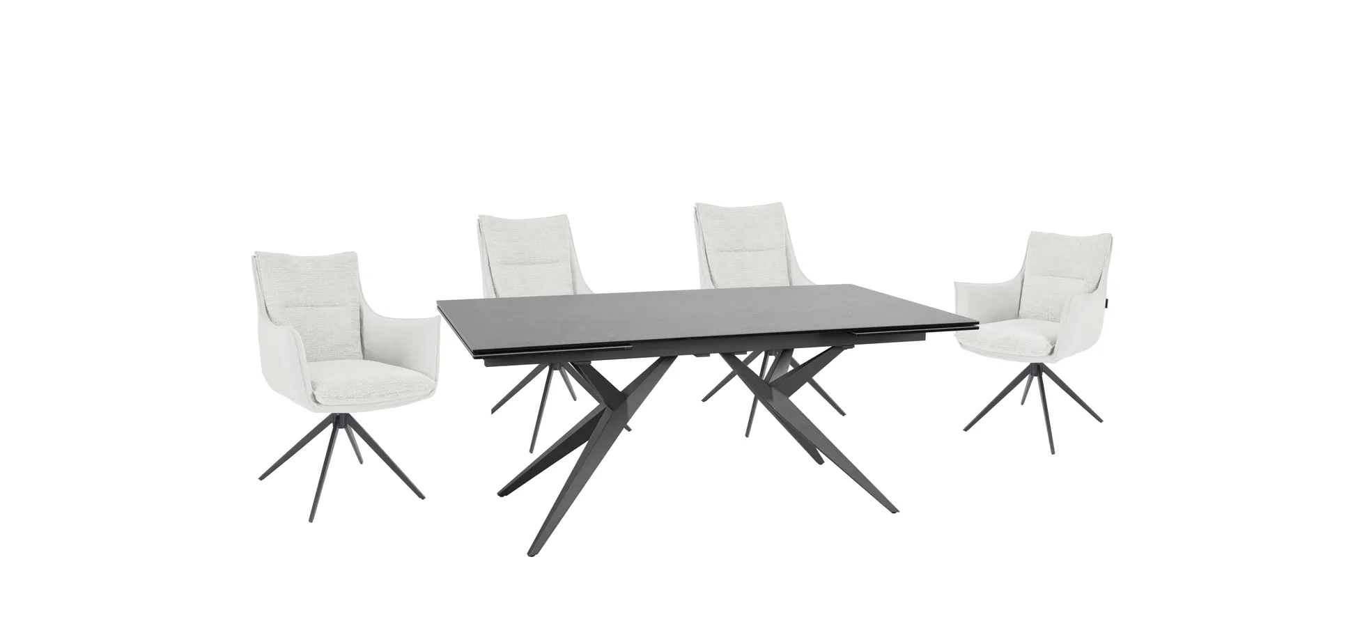 Stuhl, Bezug silber/Retrobliss, drehbar - Mandy