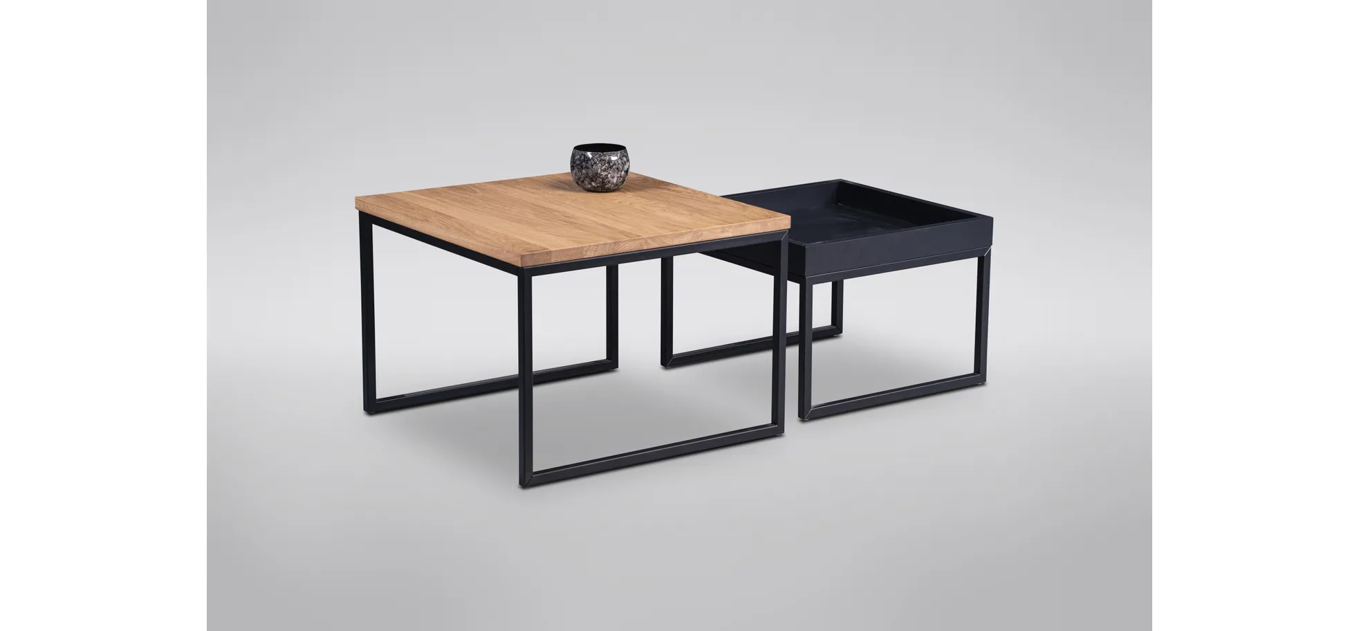Couchtisch, Kernbuche massiv schwarz - Mirja