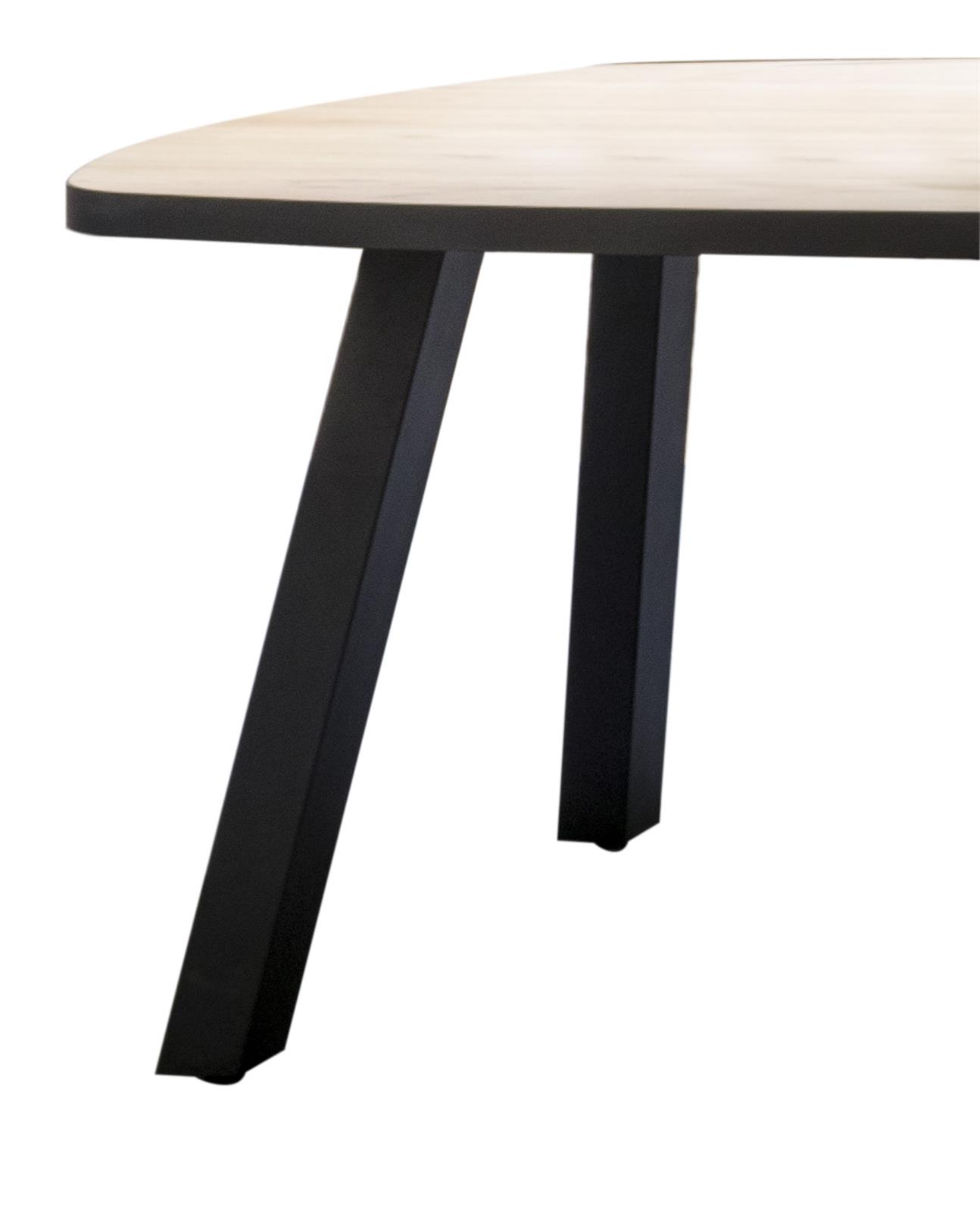 Esstisch ausziehbar, Gestell Metall schwarz - Avalox