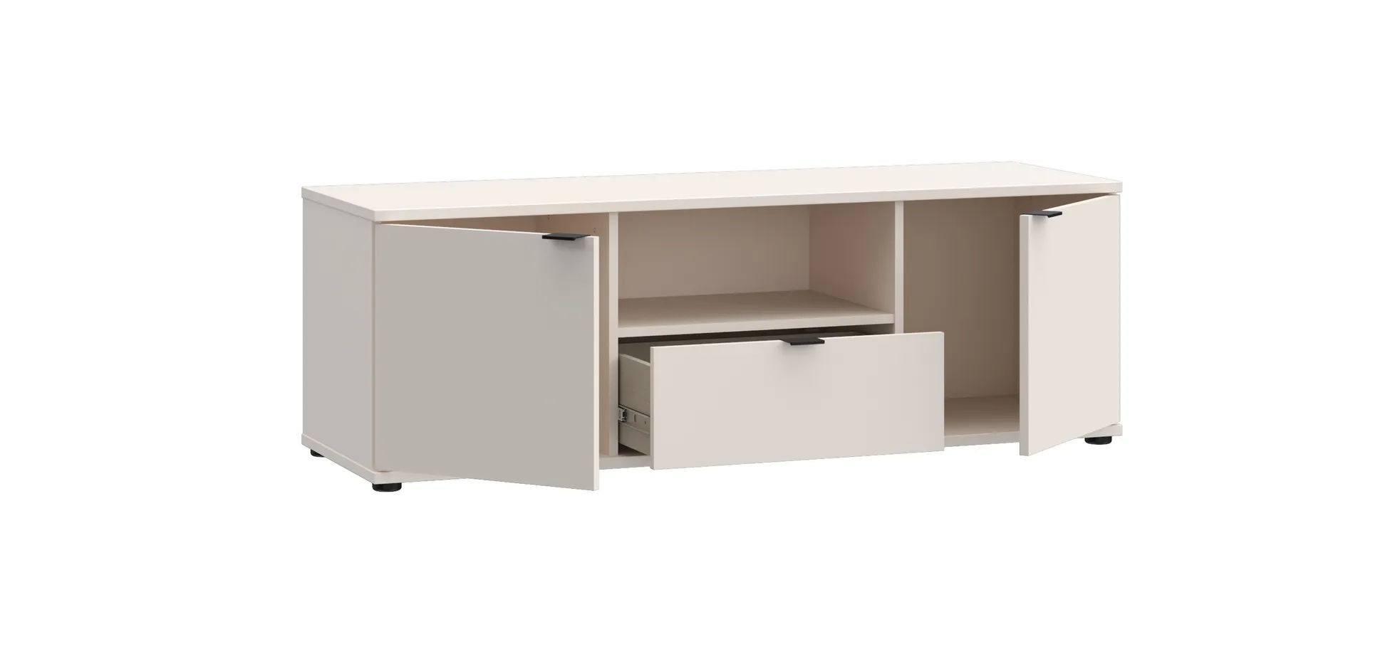 TV-Unterschrank, Sand, 2 Türen, 1 Schub - Finella