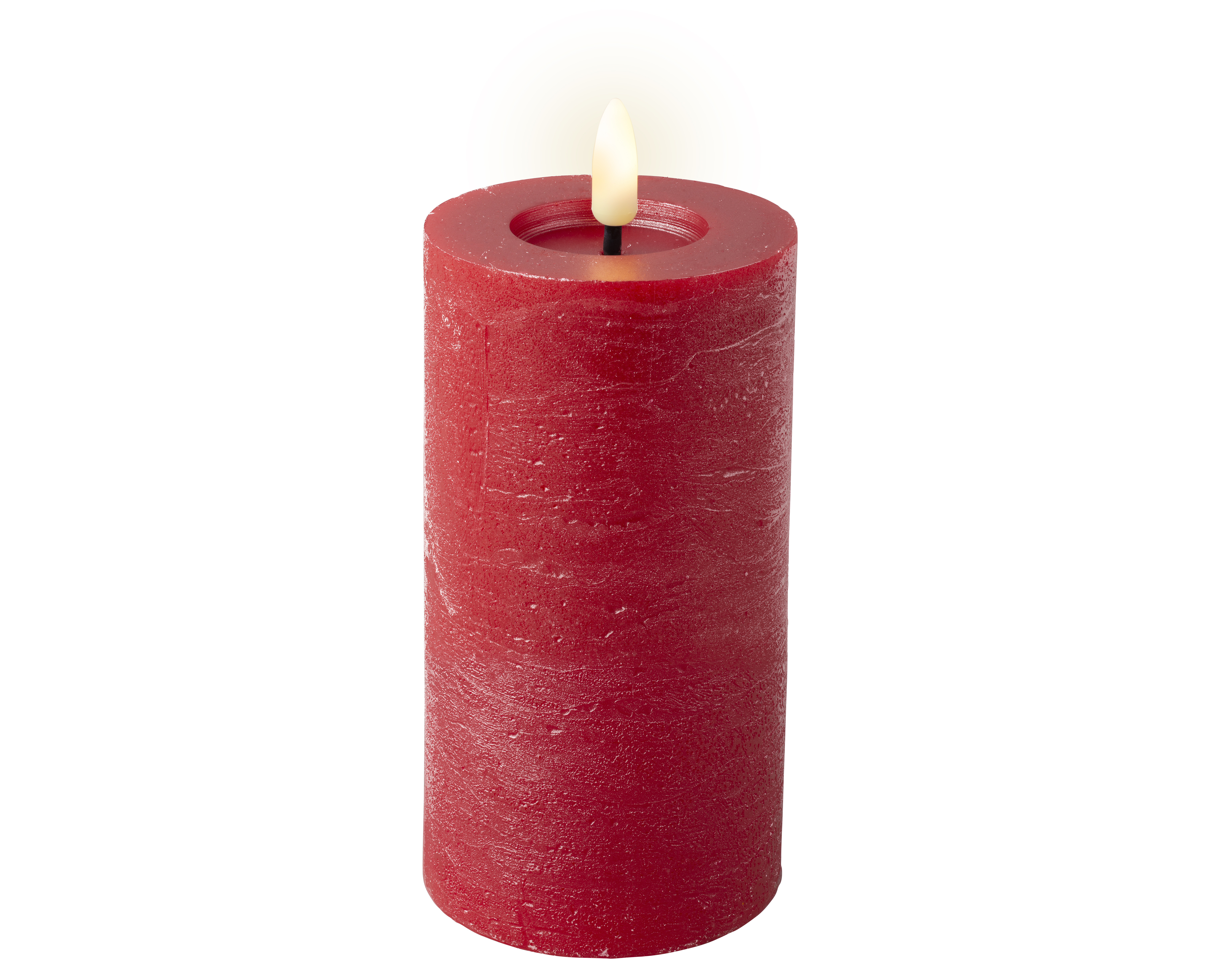 LED Kerze Wachs - weihnachtsrot/warmes weiss, Wachs, Ø7-H15cm-1L
