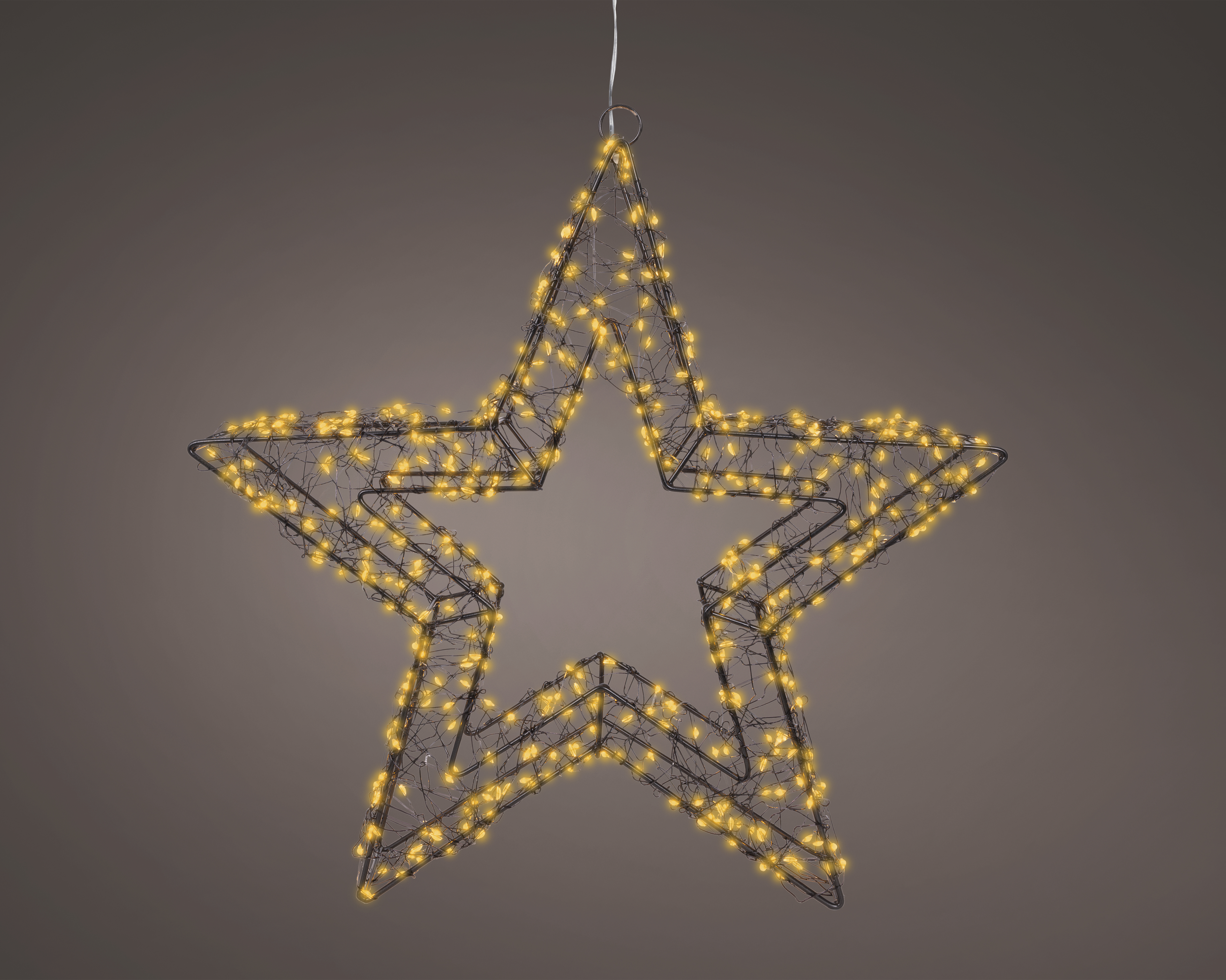 LED Stern - schwarz/klassisch warm, Metall, L7-W38-H38cm-500L