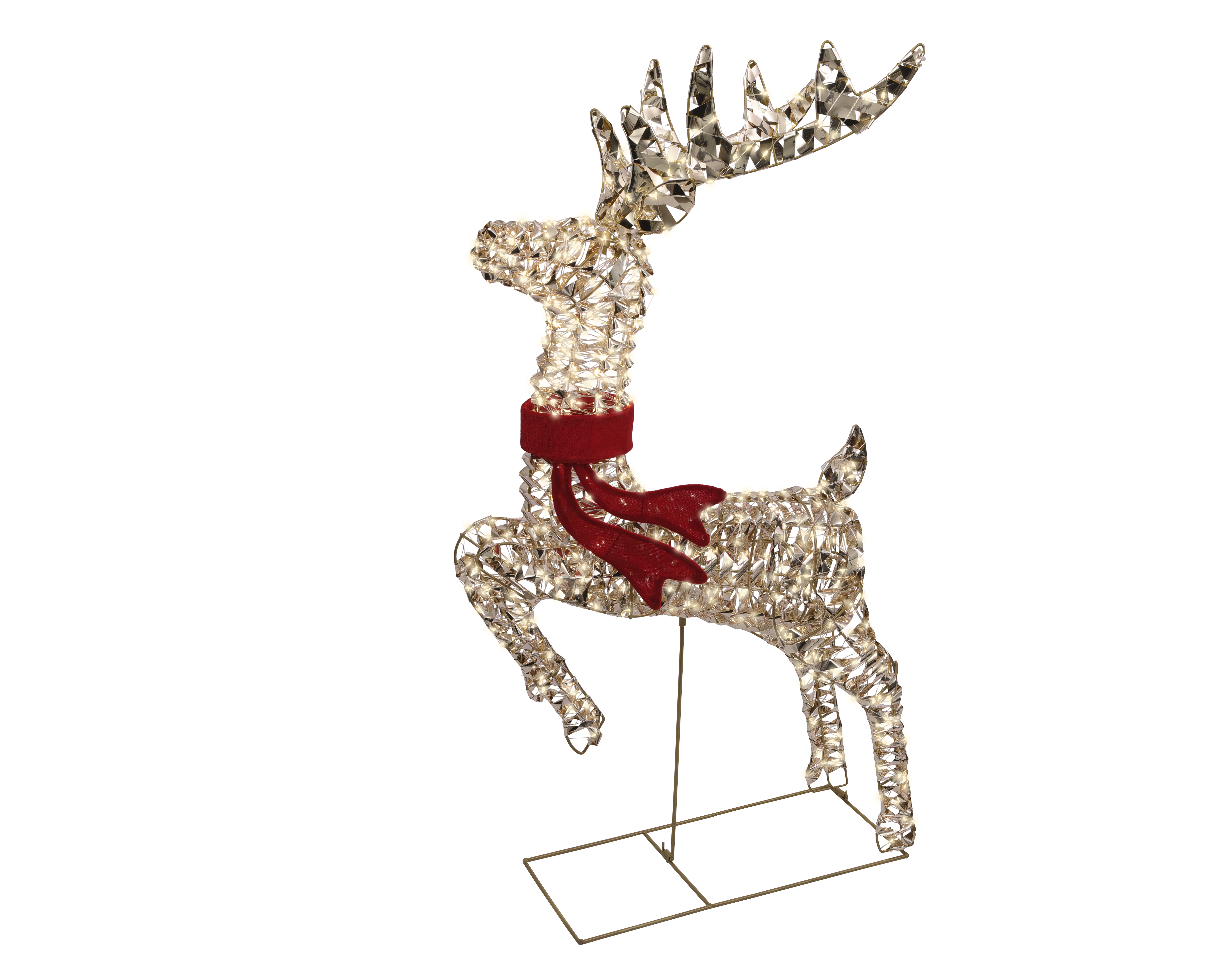 LED Rentier - gold/warmes weiss, PET, L18-W57-H100cm-720L
