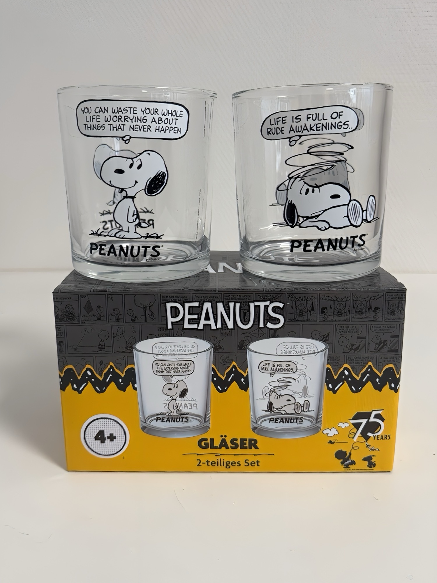 Glas Peanuts Snoopy, 2-er Set - 400ml