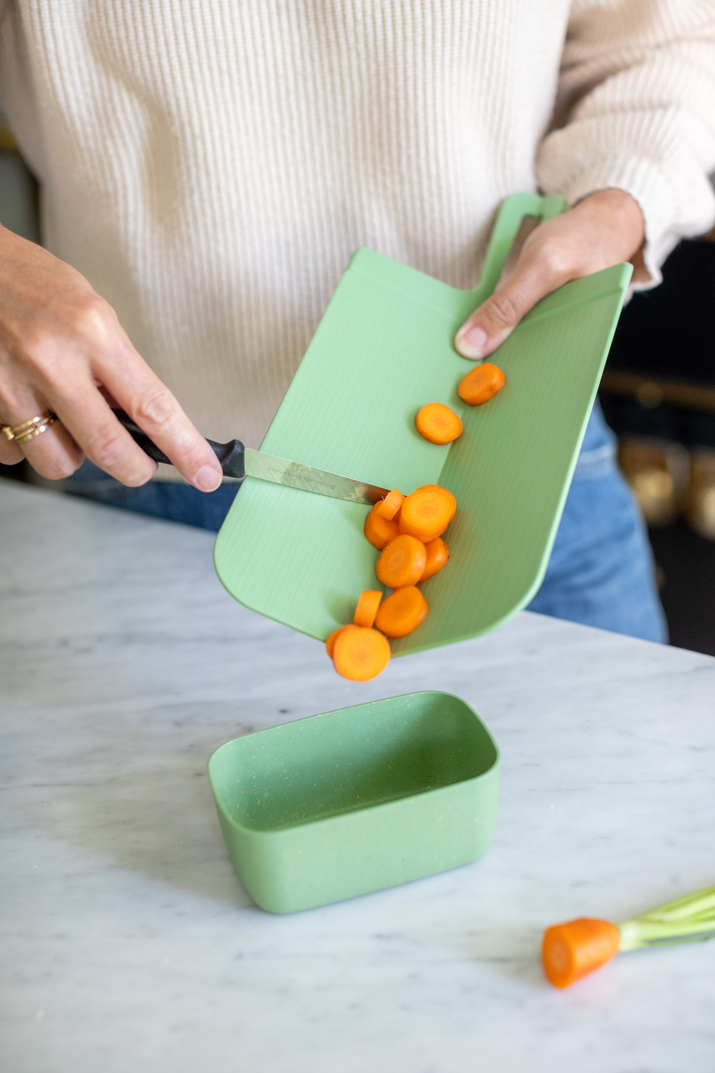 Schneidebrett, nature leaf green - SNAP S, Klappfunktion, 100% CO2-neutral