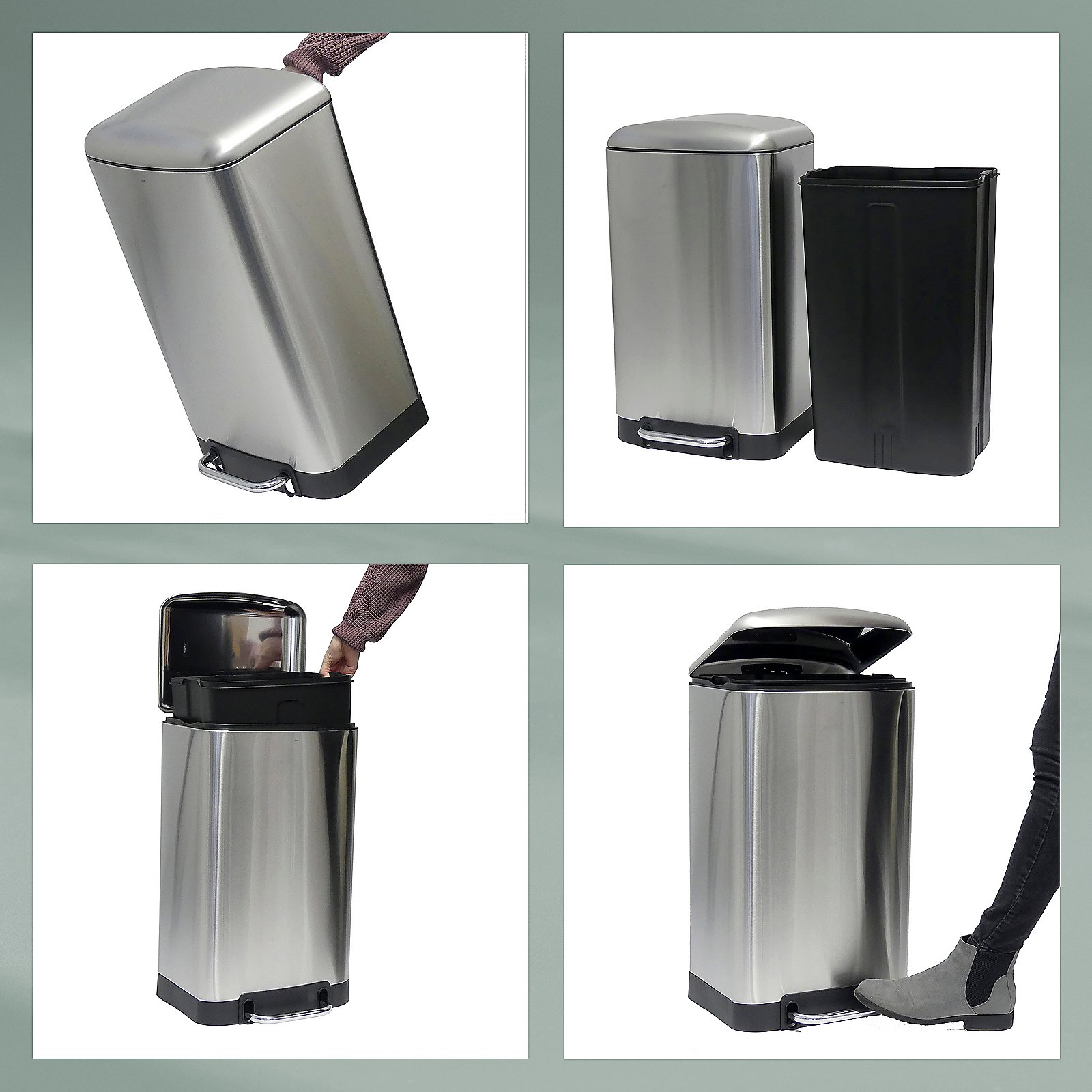 Kosmetikeimer Davino 20,5x32,5x22,5 cm - Metall weiß