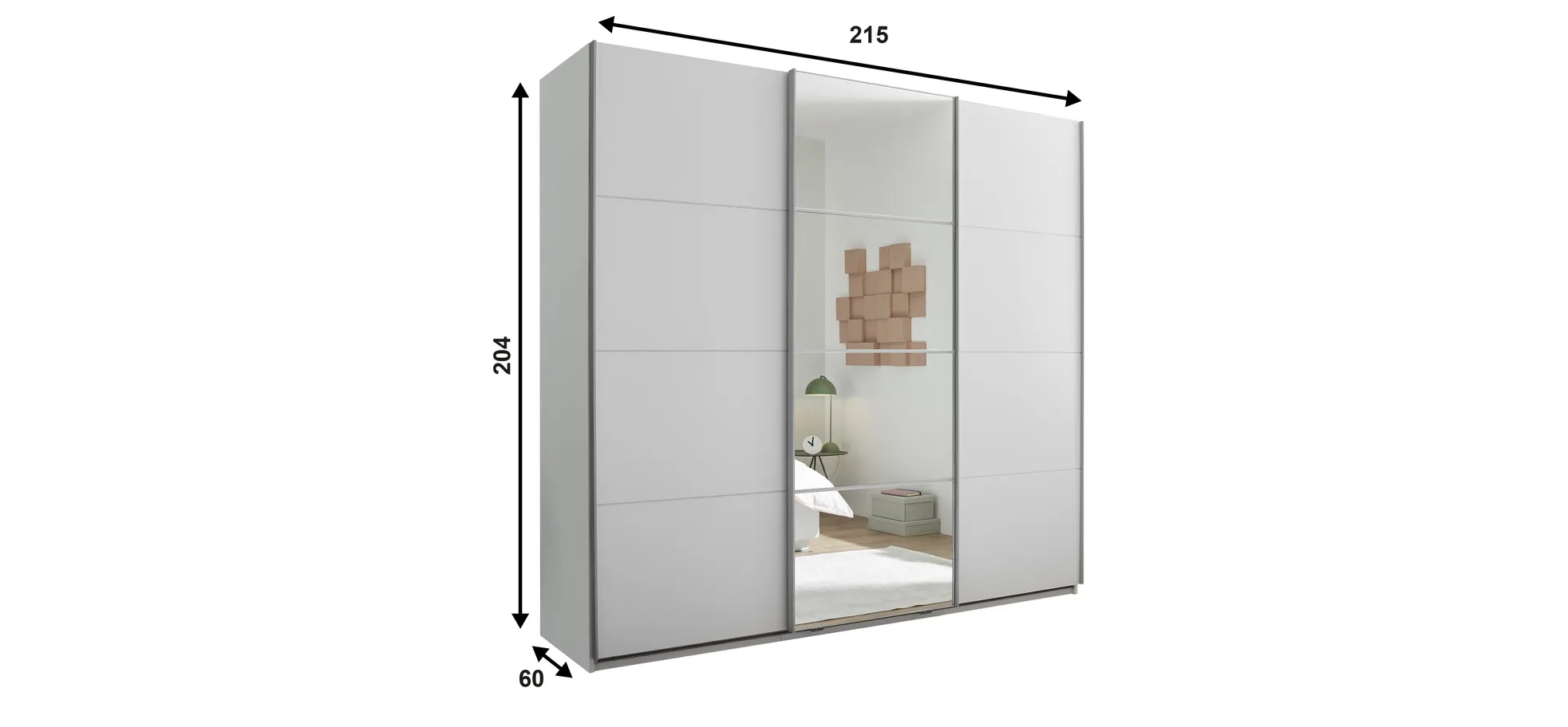 Schwebetürenschrank, weiß - MyStyle 3056