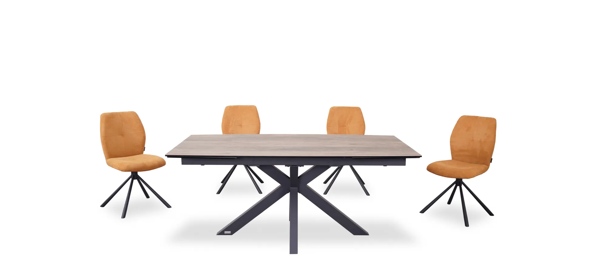 Esstisch, ausziehbar, Glaskeramik hellbraun - Melania