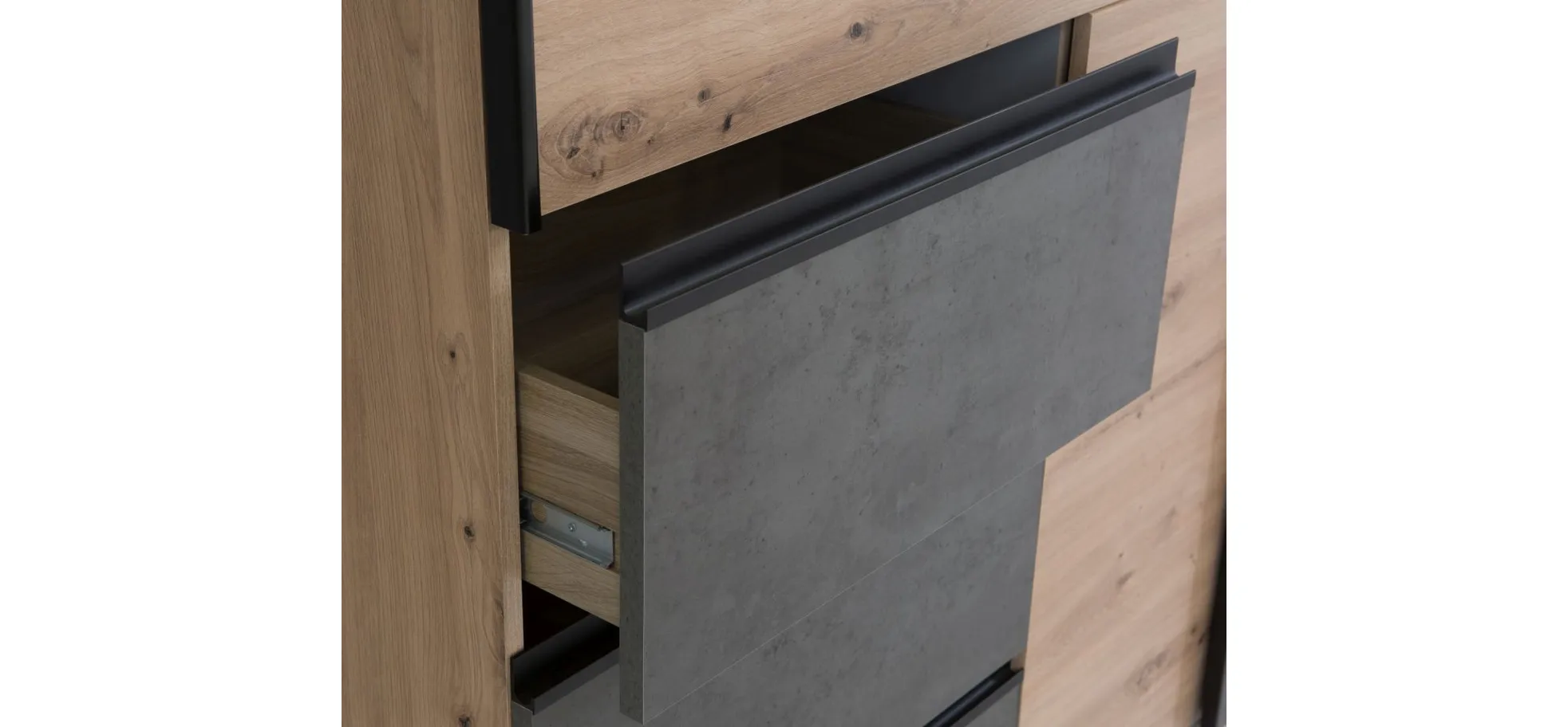 Schwebetürenschrank, Artisan Eiche, dunkelgrau - Fjolla