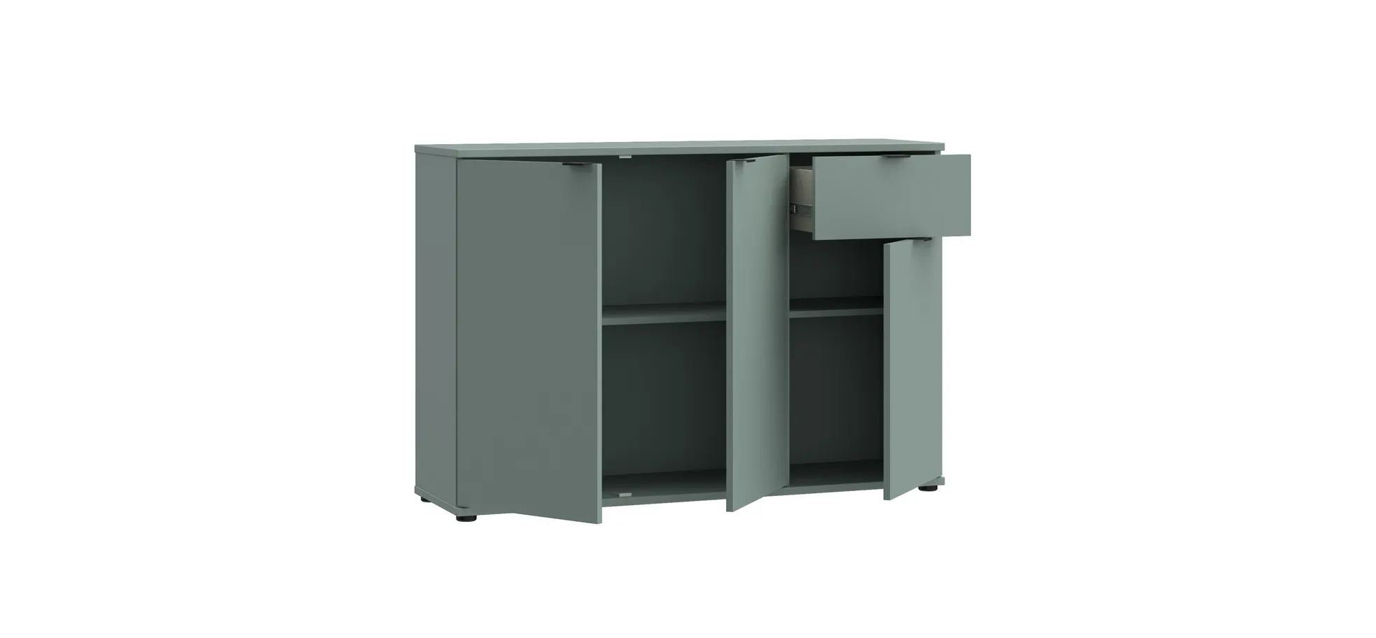 Kommode, Salbei, 3 Türen, 1 Schub - Finella