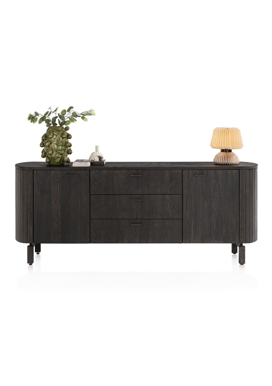 Sideboard, Eichenfurnier Basalt lackiert - Ravello