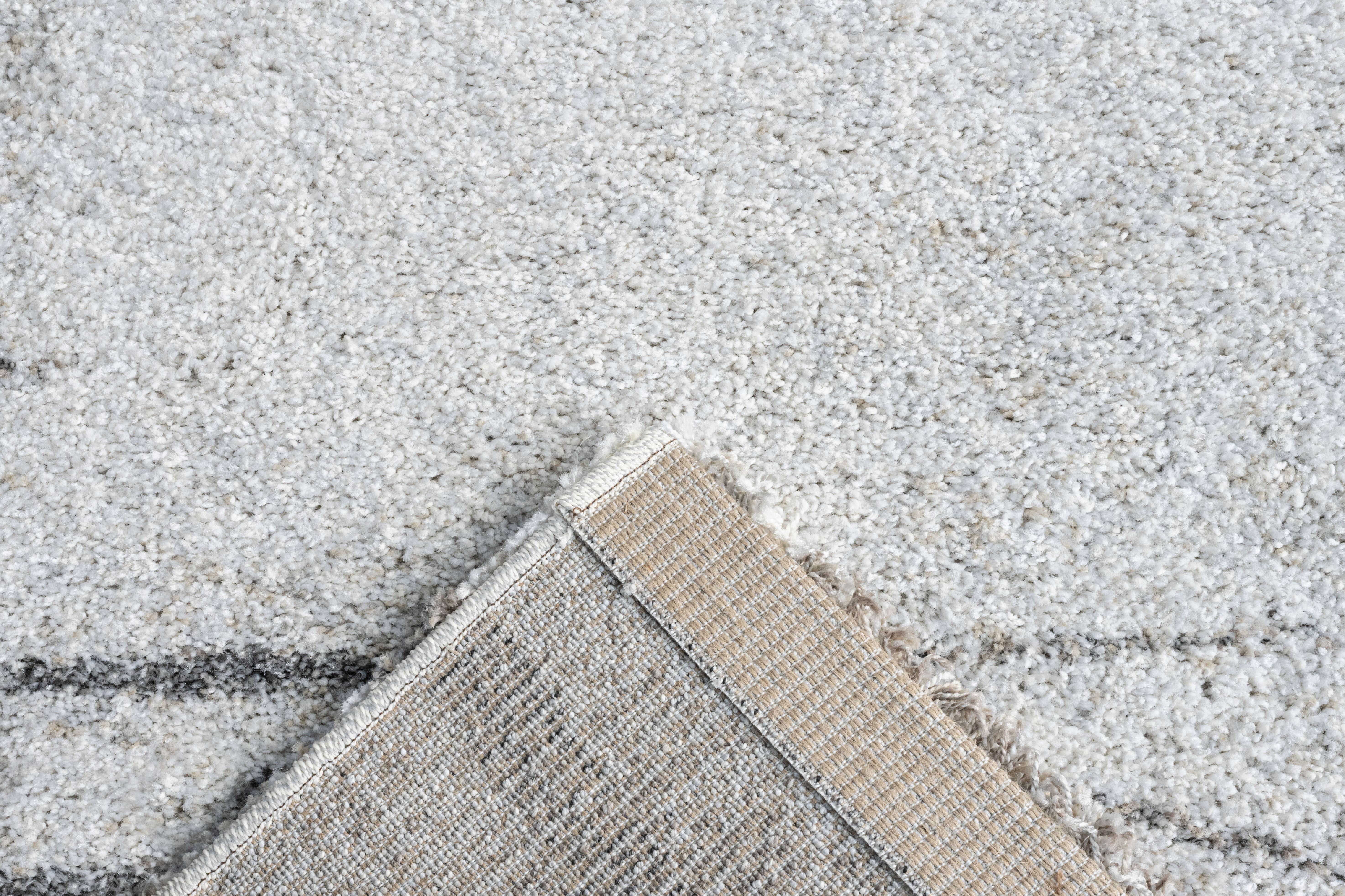 Webteppich, weiß-braun-grau, 160x230 cm - Rehari