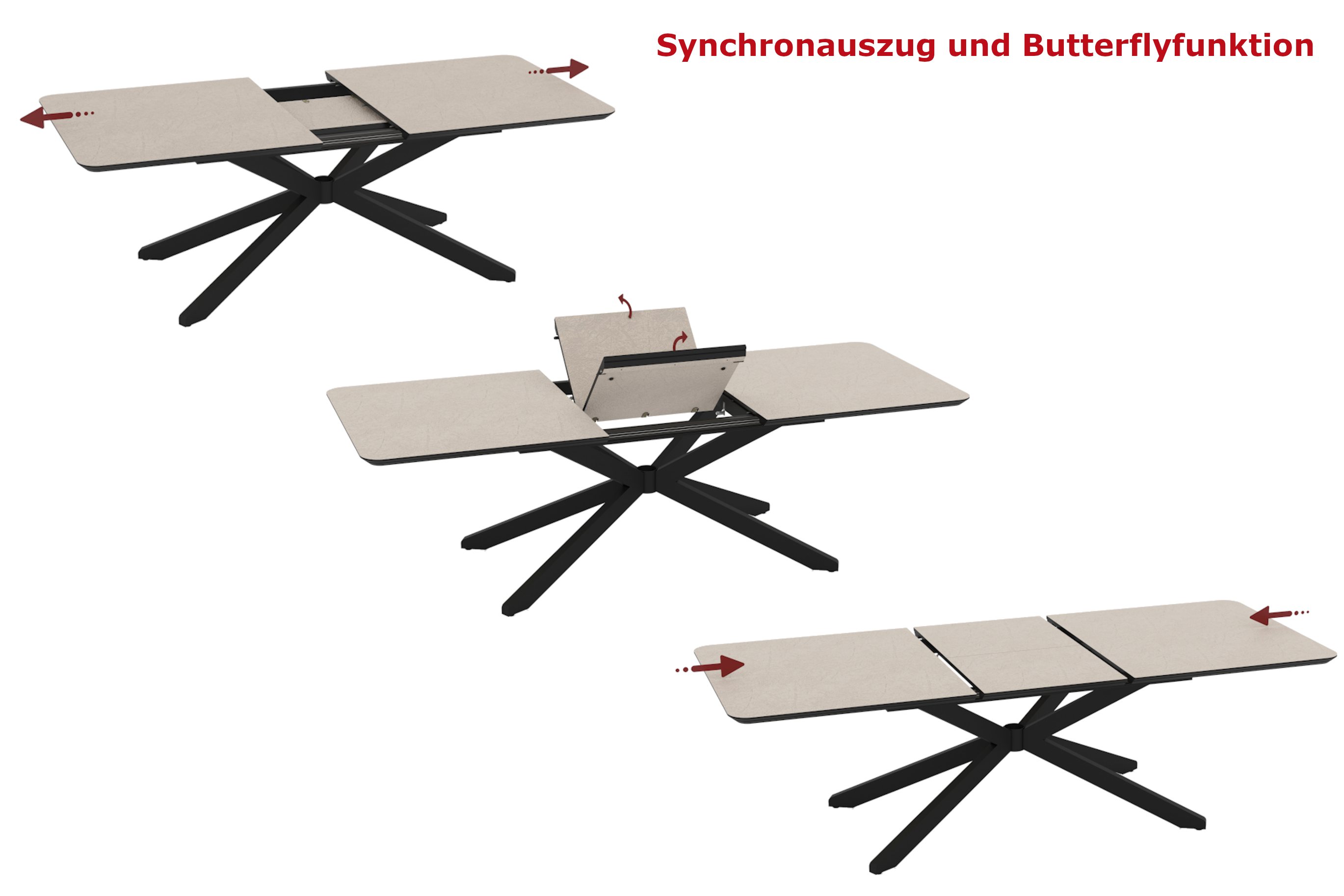 Esstisch, cashmere/schwarz - MyStyle 4033