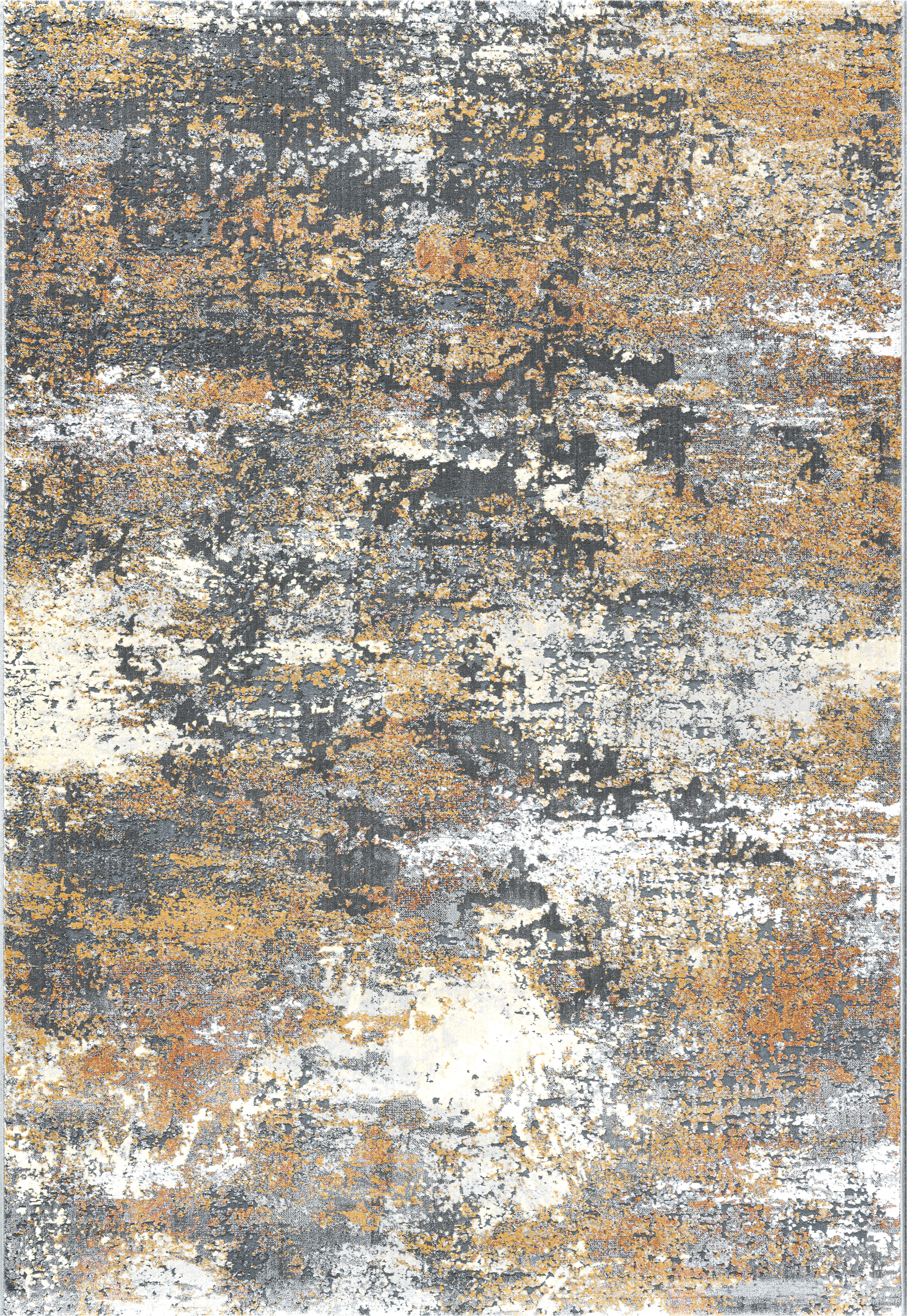 Webteppich, grau-gold-orange, 133x195 cm - Ranyon