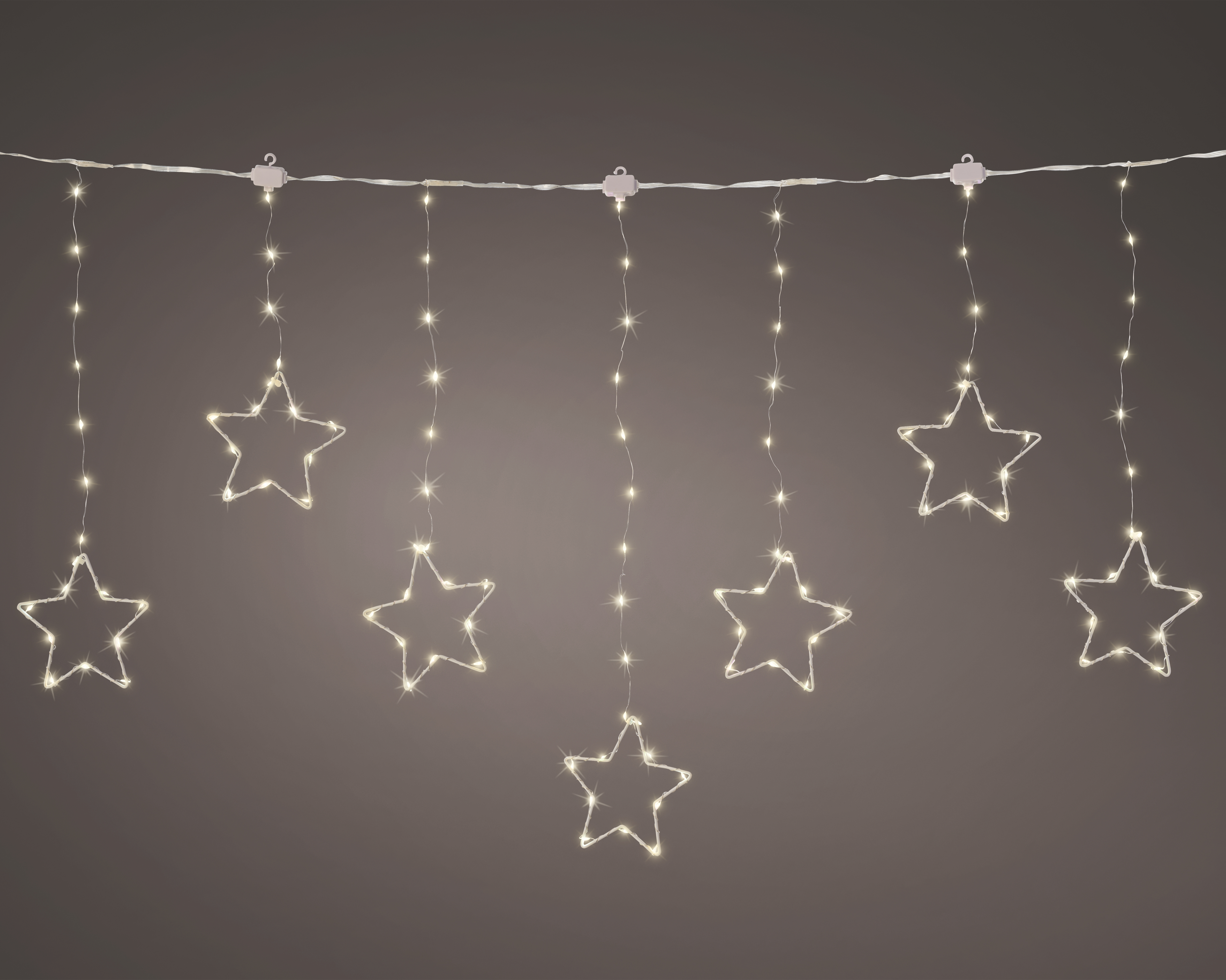 LED Lichtvorhang - silber/warmes weiss, PVC, 120cm-156L