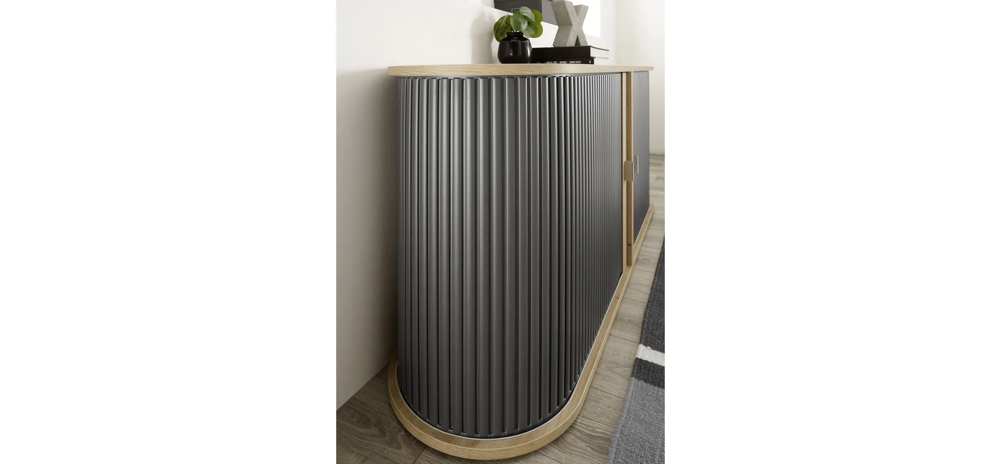 Jalousieschrank - Eiche Nachbildung, Graphit Jalousieschrank - Eiche Nachbildung, Graphit