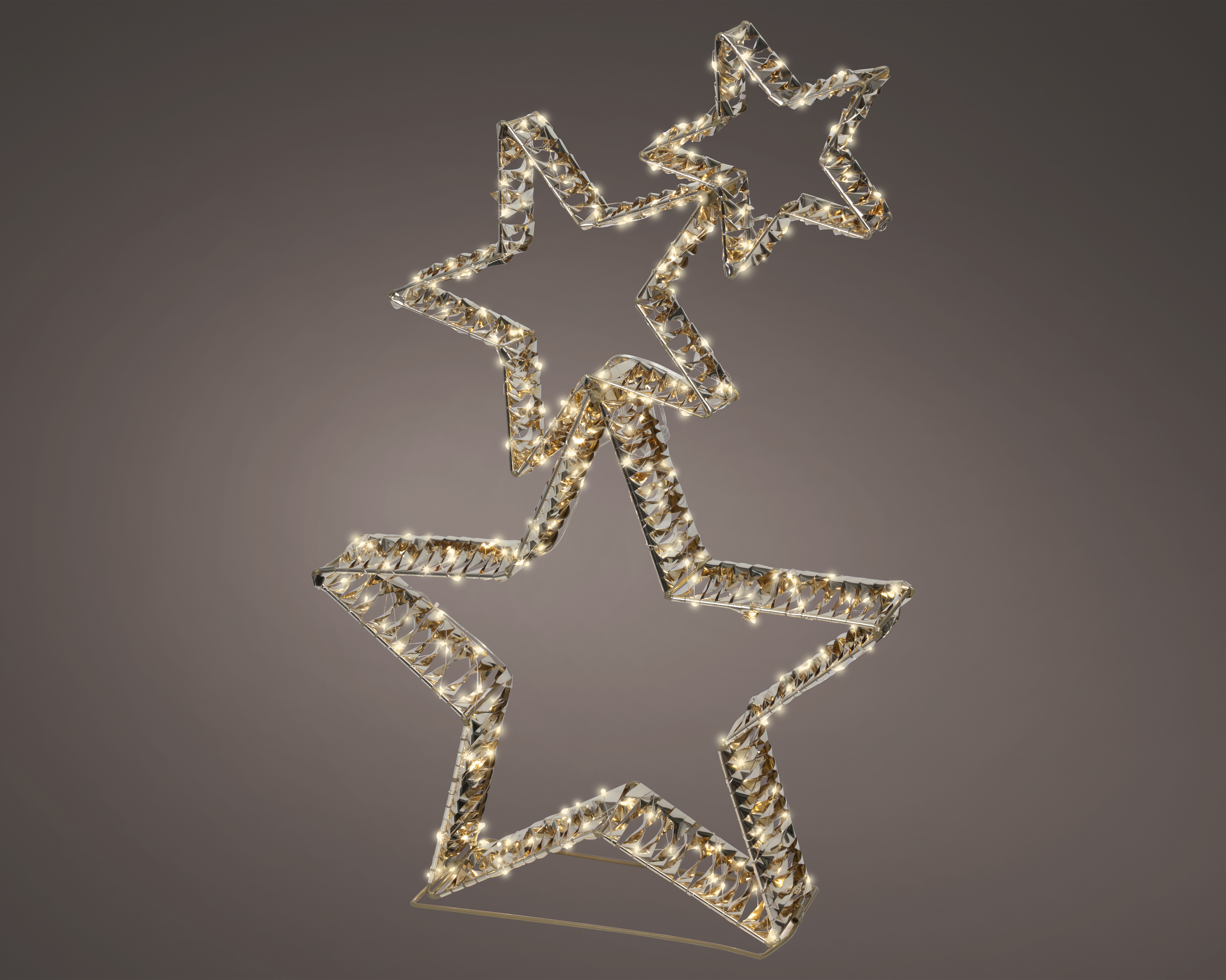 LED Sterne - gold/warmes weiss, PET, L10-W51-H80cm-350L