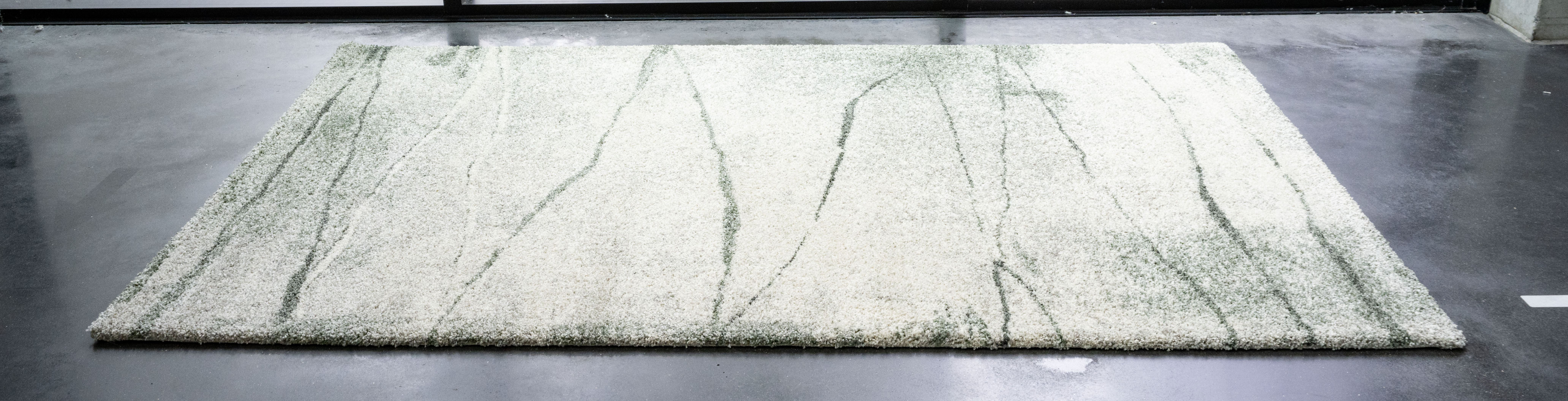 Webteppich, weiß-grün-grau, 160x230 cm - Rehari