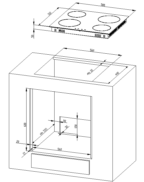 Küchenblock, Sonoma/Weiß matt  - MyStyle 9007