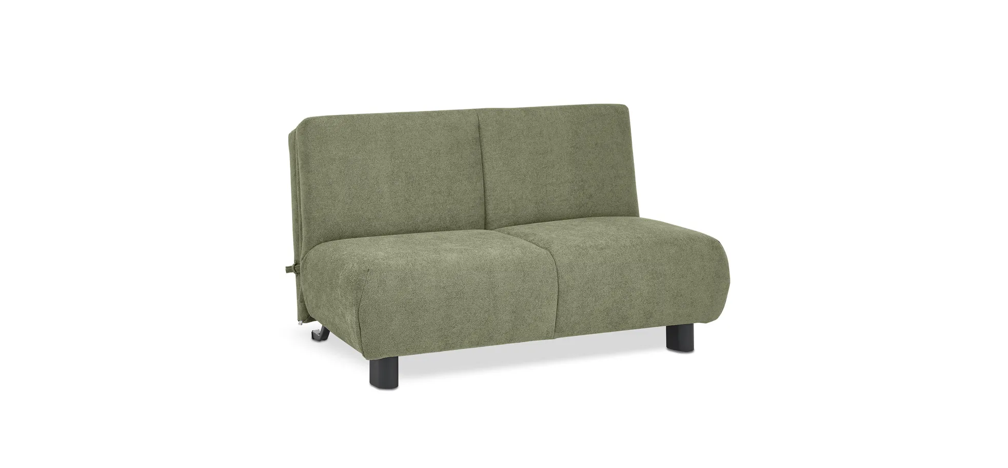  Faltsofa EBBY - 2-Sitzer ohne Armlehne, 140 cm inkl. Schlaffunktion/Relaxfunktion, Stoff, Grün