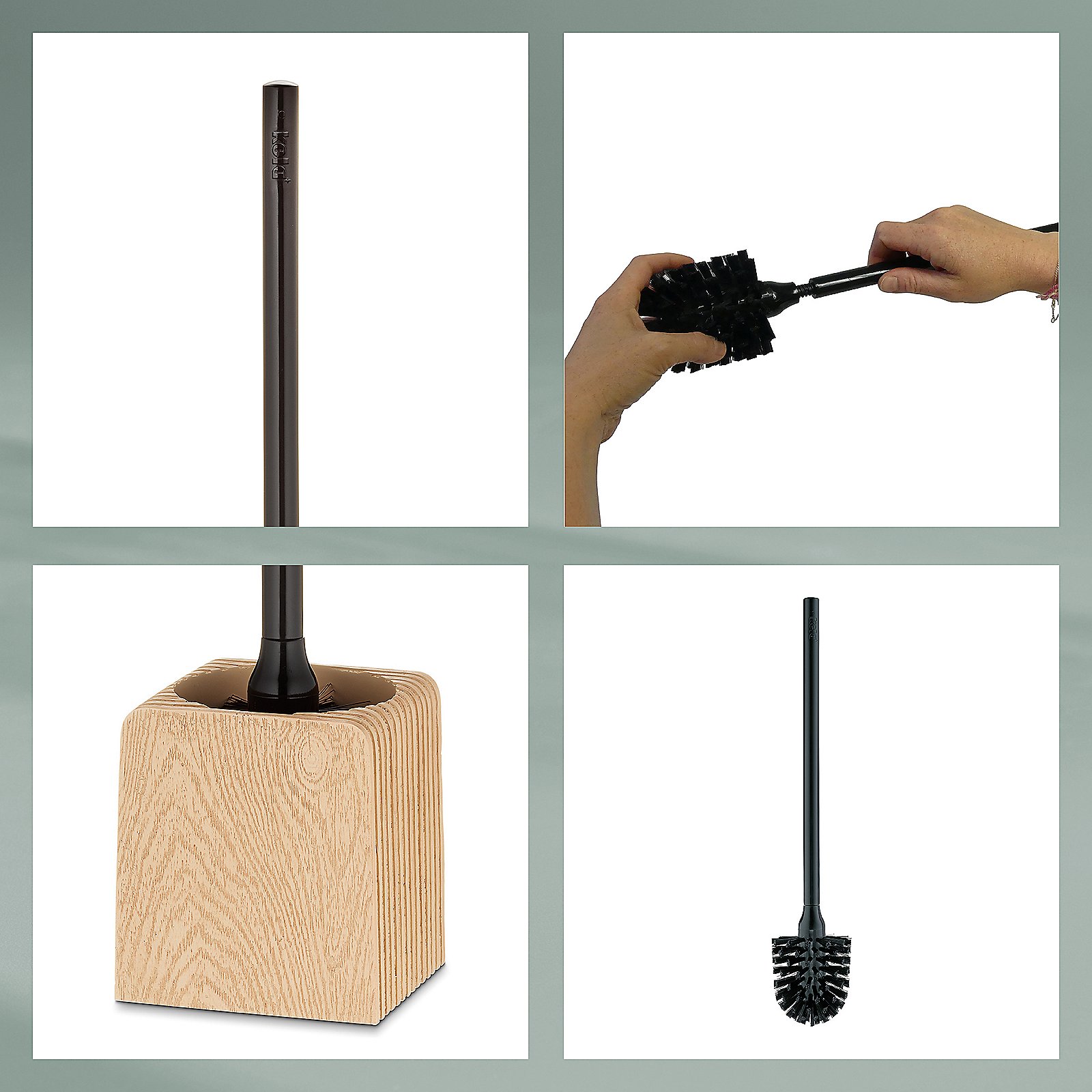 WC-Garnitur Kaiu 9x44x10 cm - Polyresin natur