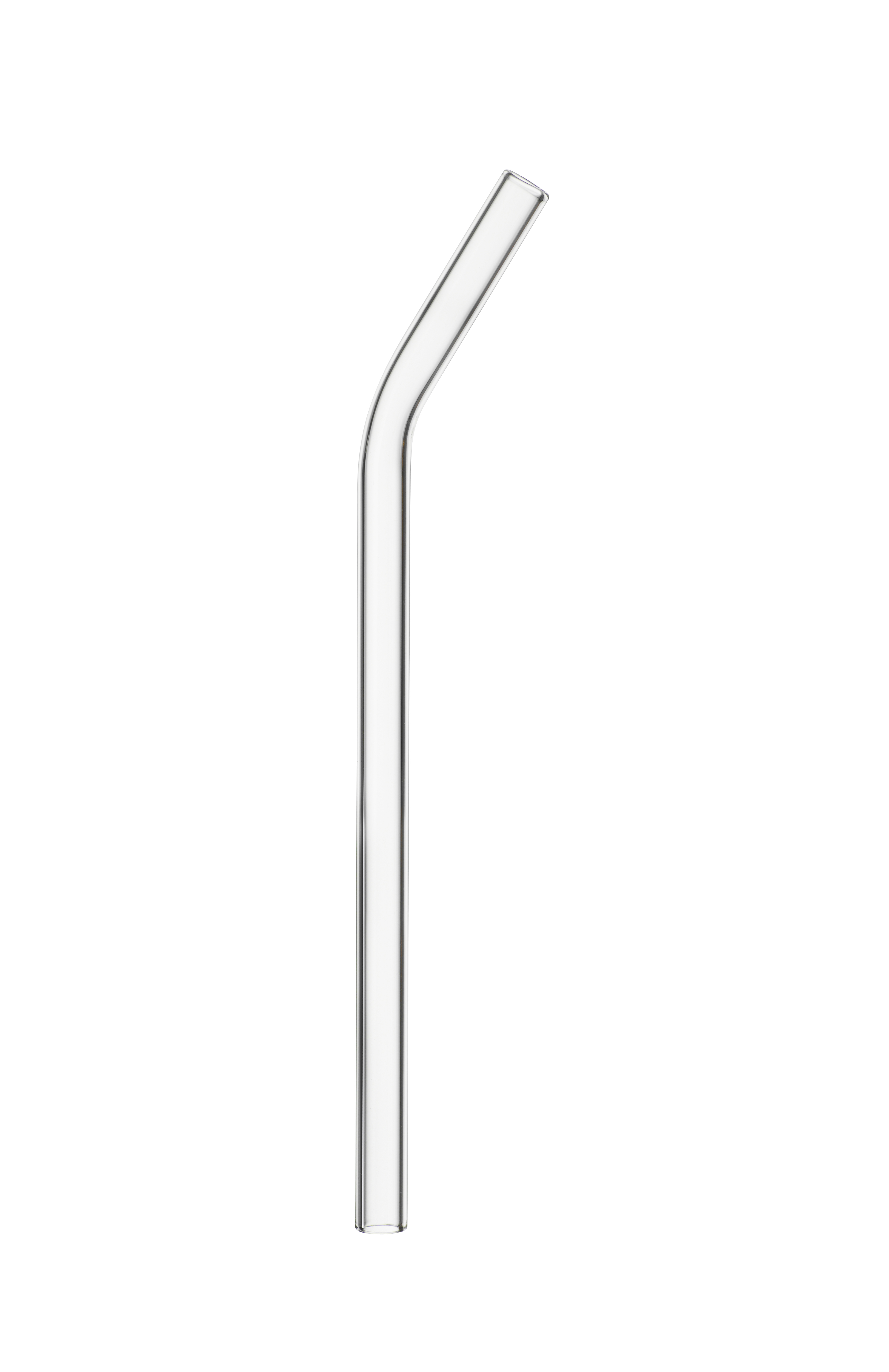 Trinkhalm gebogen 6-er Set - borosilikatglas, 20cm