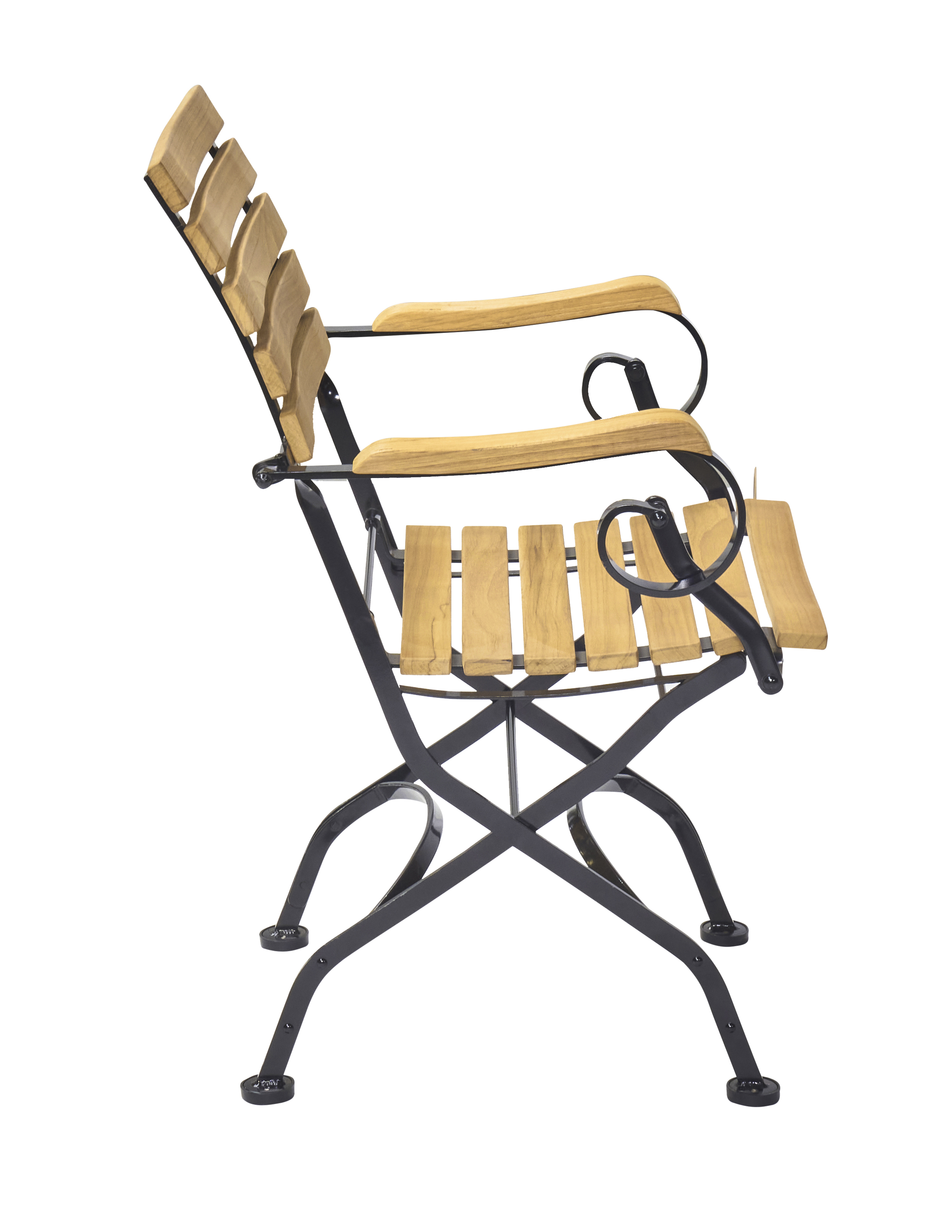 Stuhl mit Armlehnen,  klappbar,Teak-Metall - Wimbledon