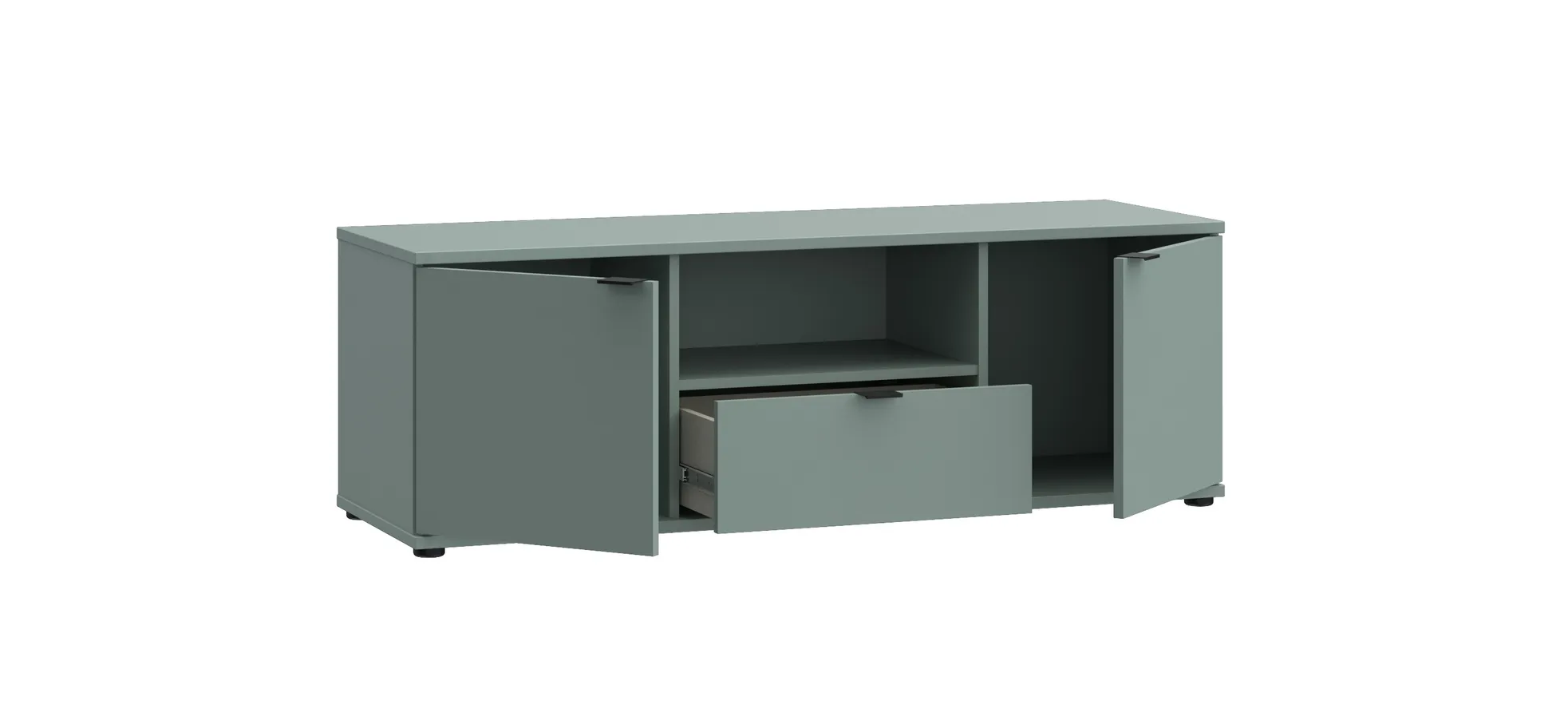 TV-Unterschrank, Salbei, 2 Türen, 1 Schub - Finella