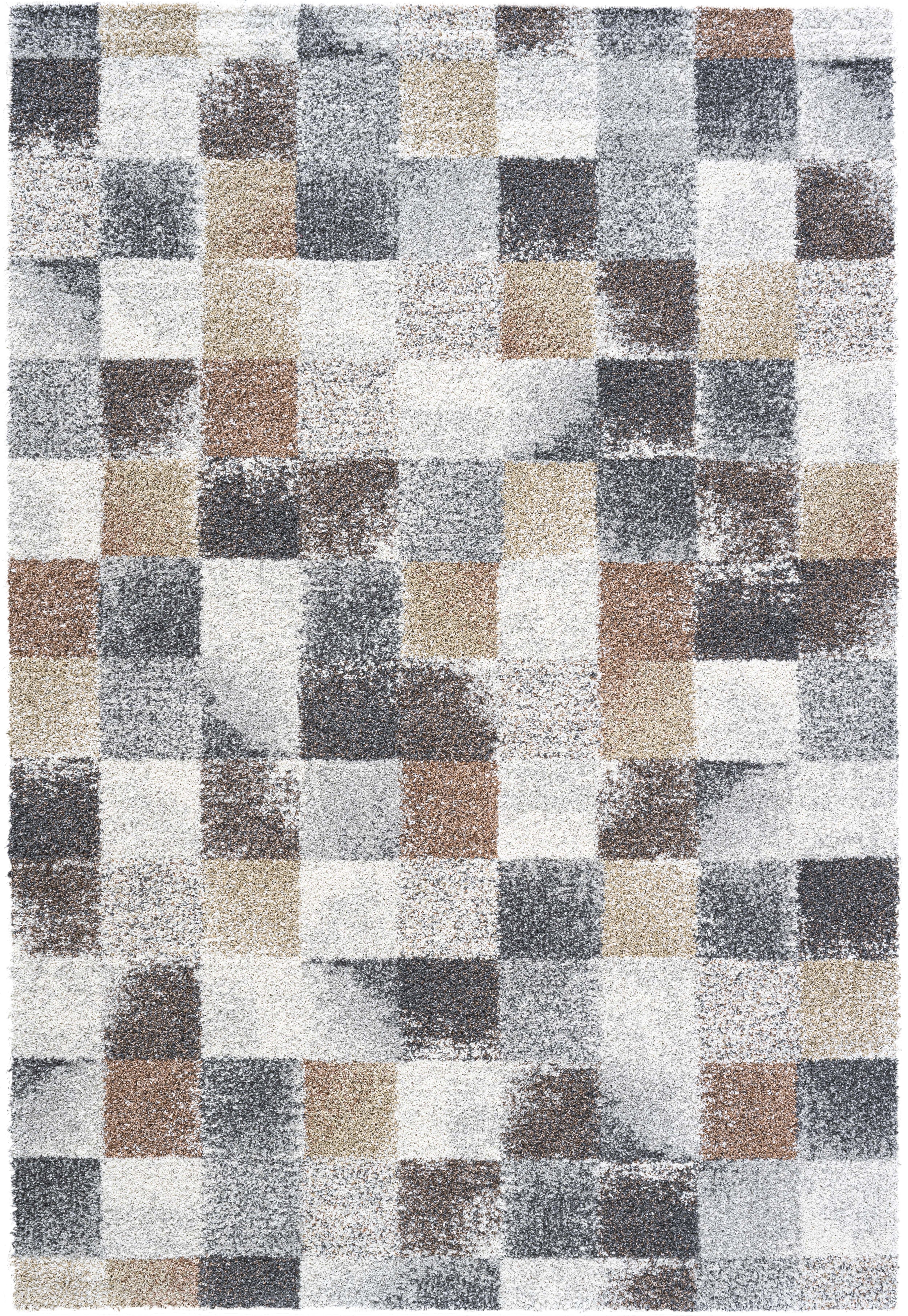 Webteppich, grau-goldfarben-braun, 133x195 cm - Rehari