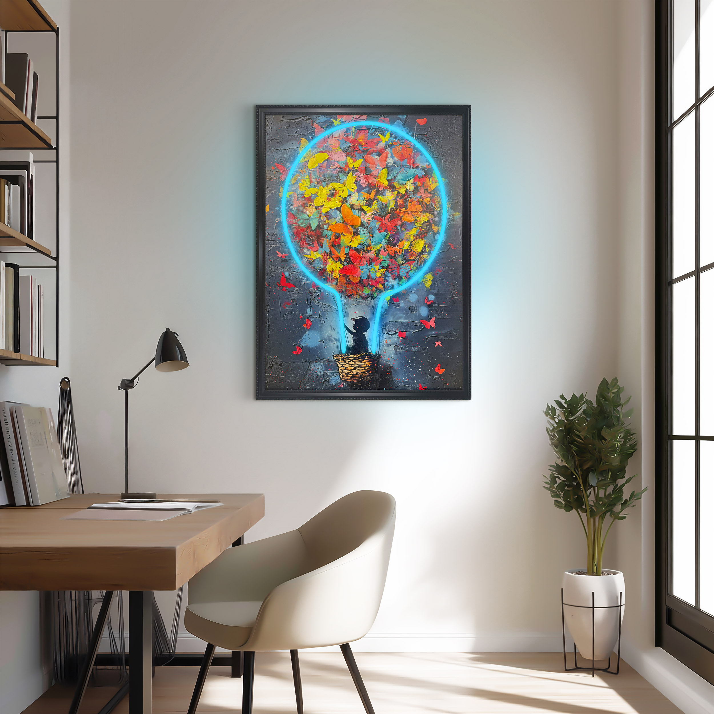 Neon LED Art Black - 50x70cm, balloon kid