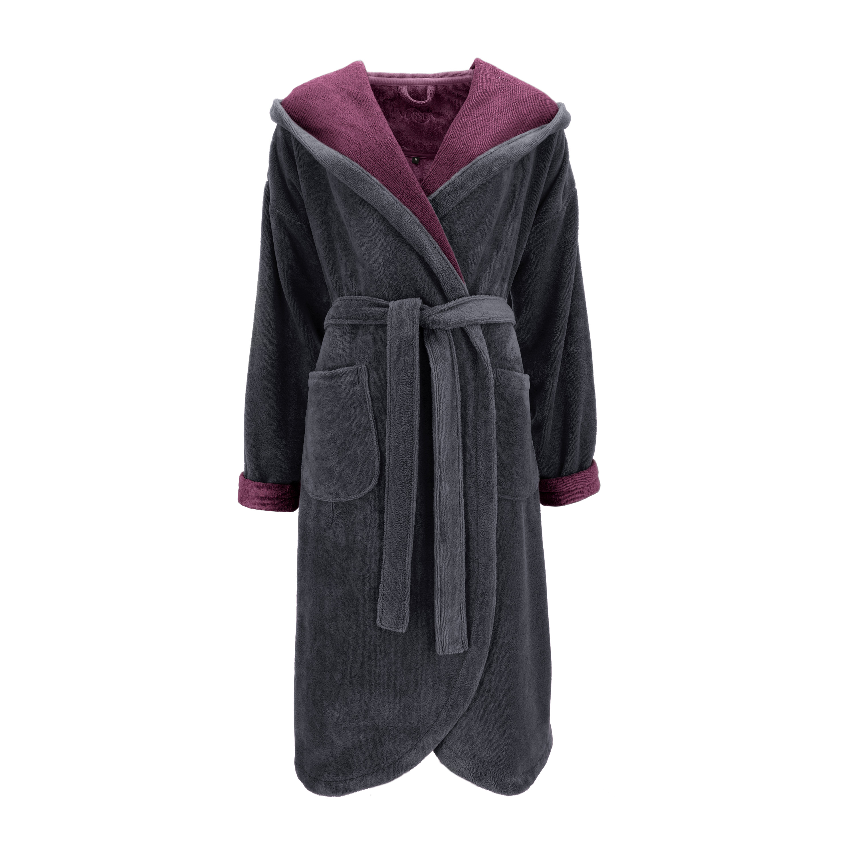 Damen-Bademantel Carmen graphit/elderberry - Größe S