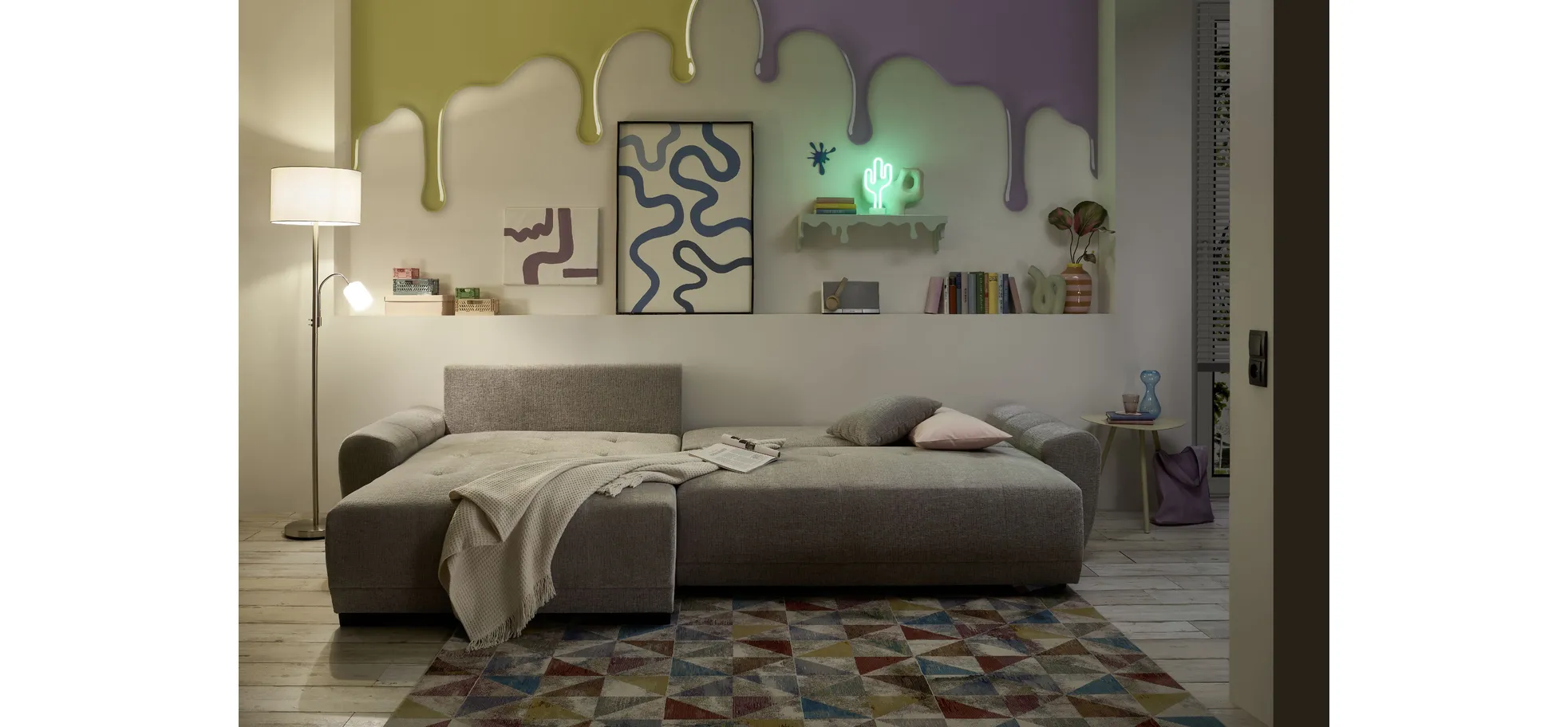 Ecksofa, silver - Eyvette