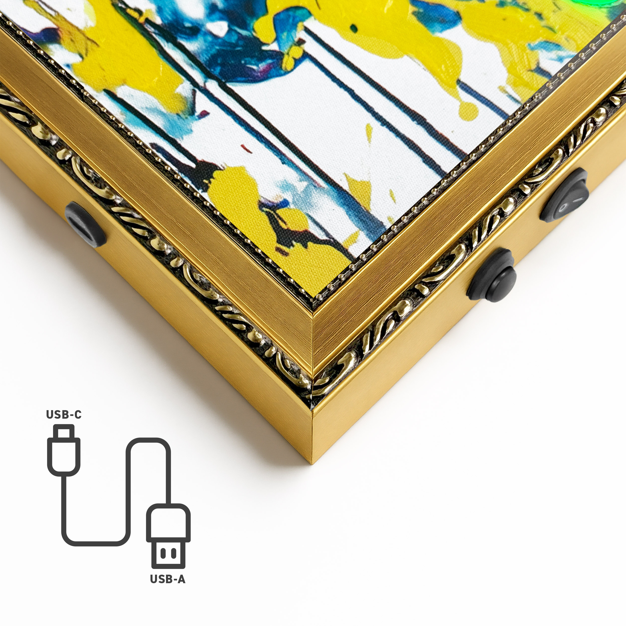 Neon LED Art Black - 50x70cm, summer lemons