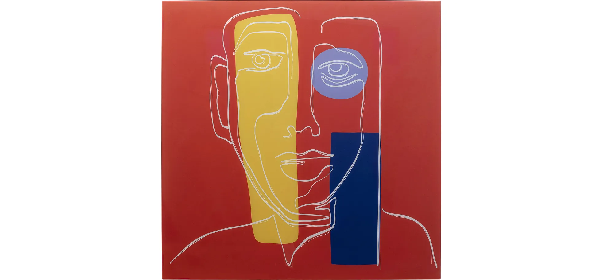Glasbild - LB ca. 100x100 cm, Rot